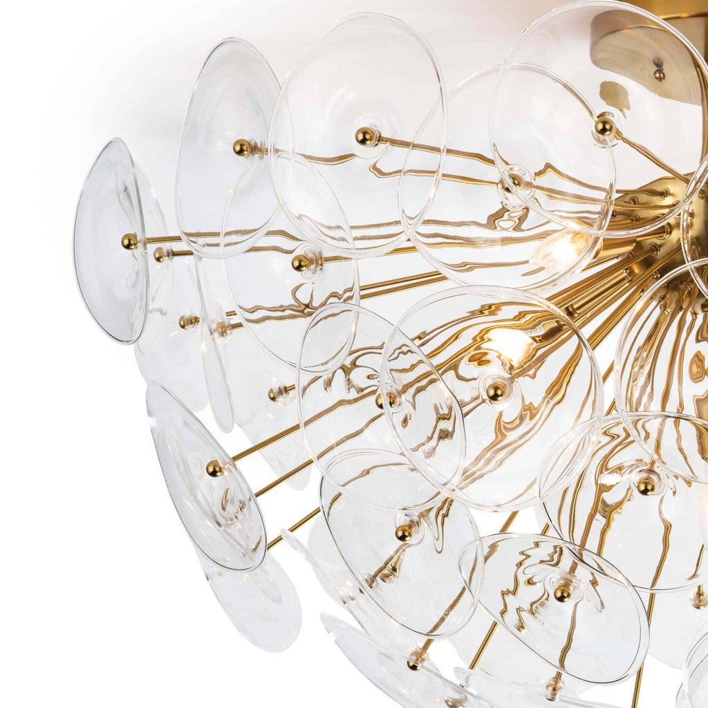 Poppy Glass Semi Flush Mount | Clear