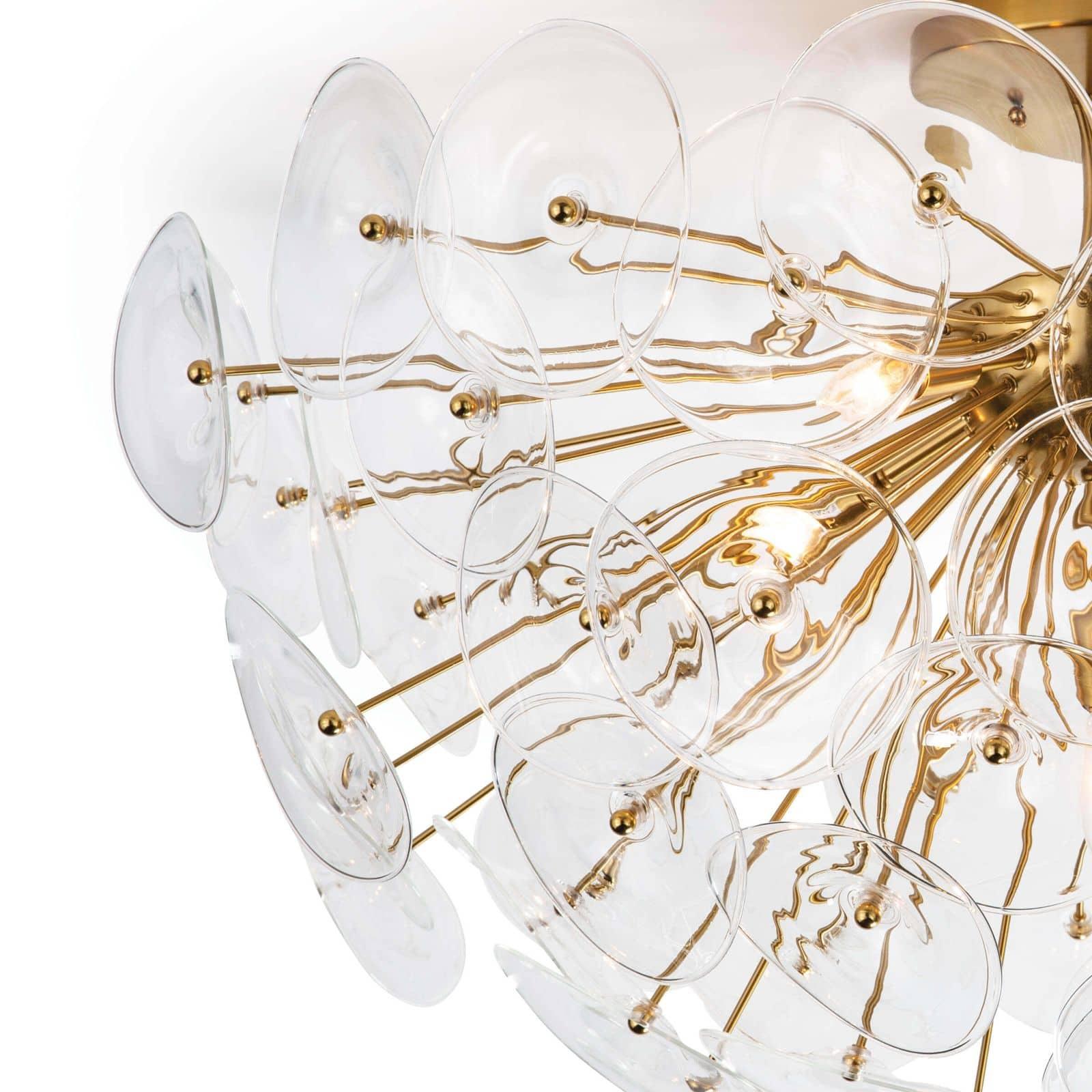 Poppy Glass Semi Flush Mount | Clear