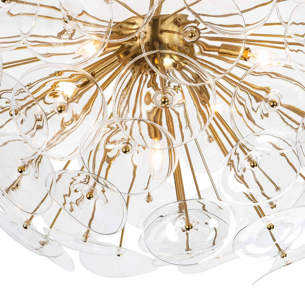 Poppy Glass Semi Flush Mount | Clear
