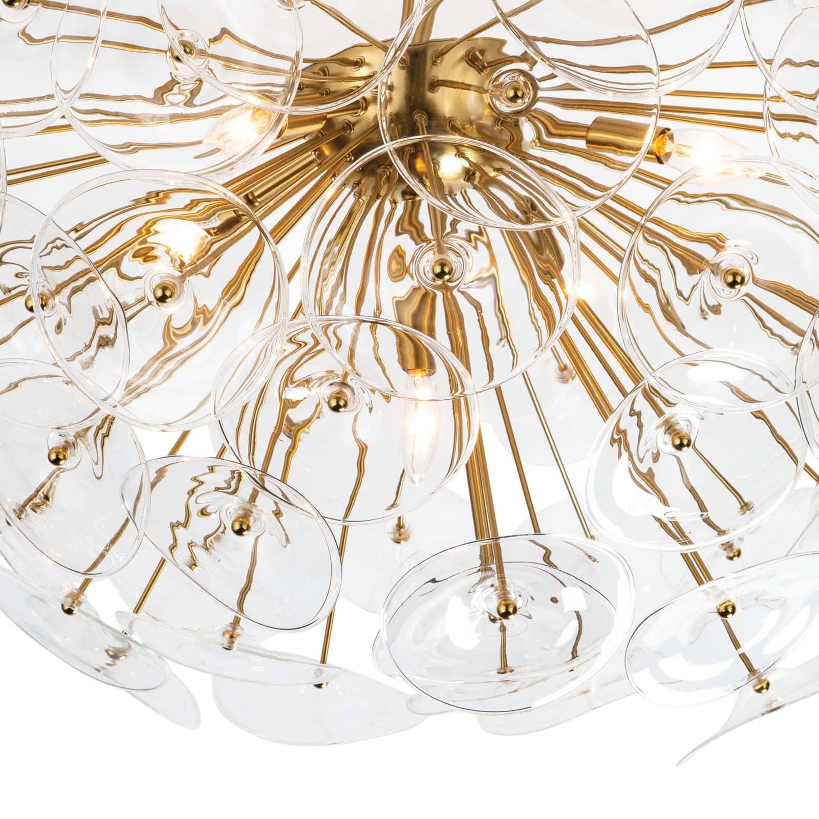 Poppy Glass Semi Flush Mount | Clear