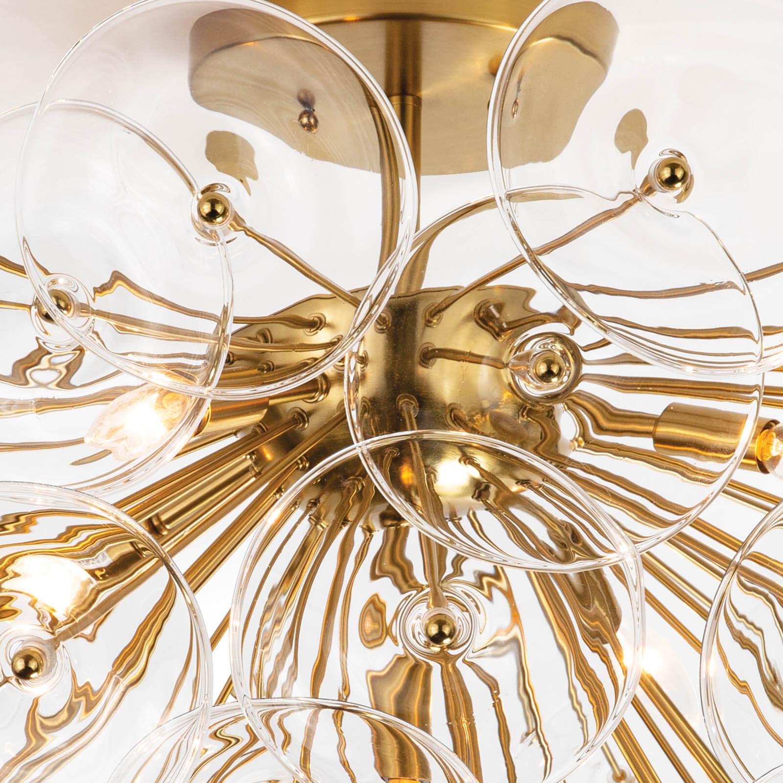 Poppy Glass Semi Flush Mount | Clear