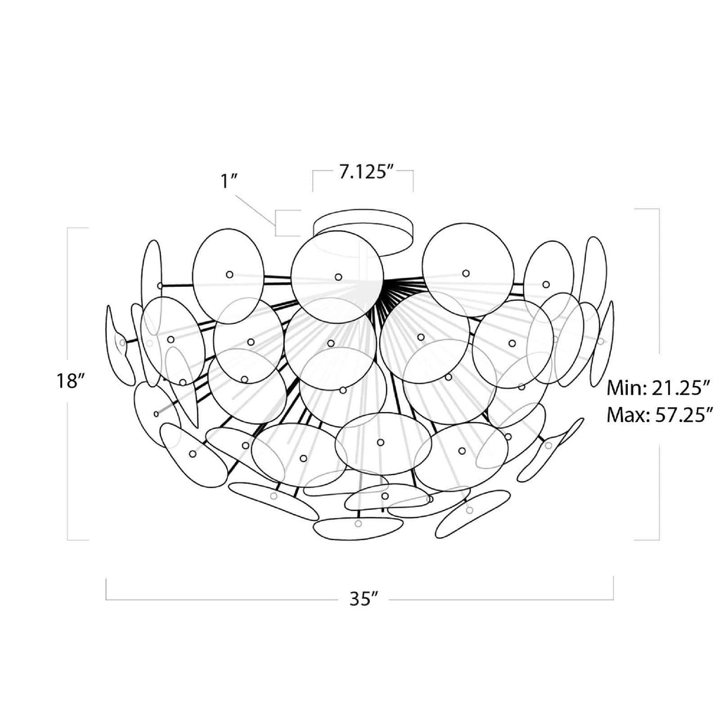 Poppy Glass Semi Flush Mount | Clear
