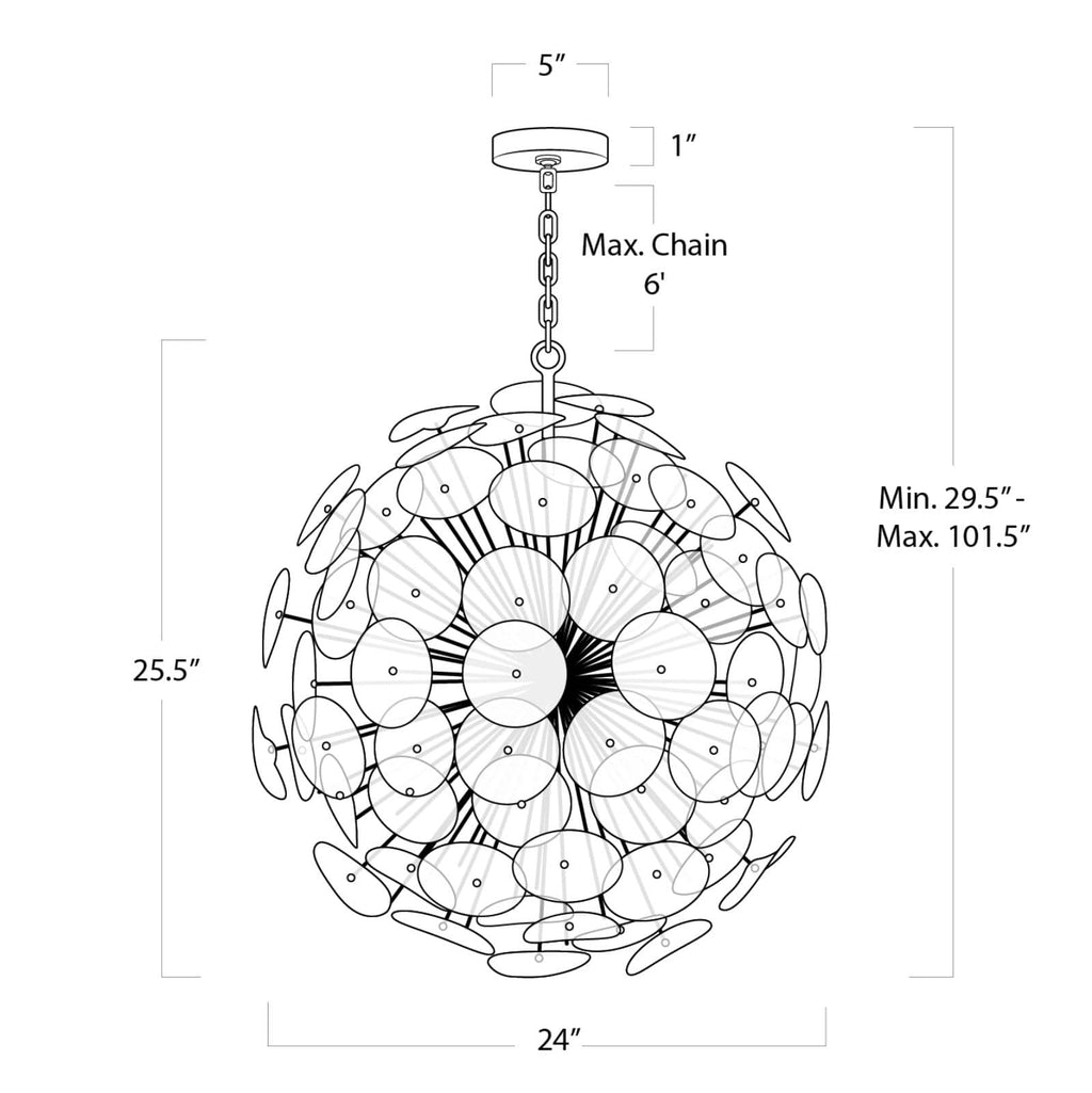 Poppy Glass Chandelier Small | Clear
