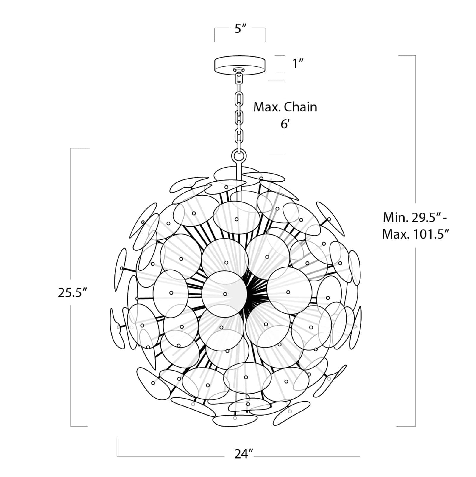 Poppy Glass Chandelier Small | Clear