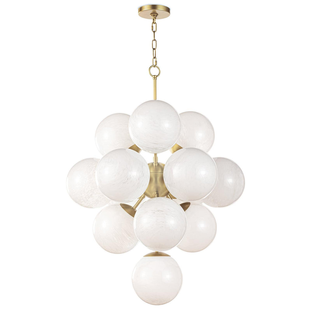 La Dame Chandelier | Swirl Glass Natural Brass