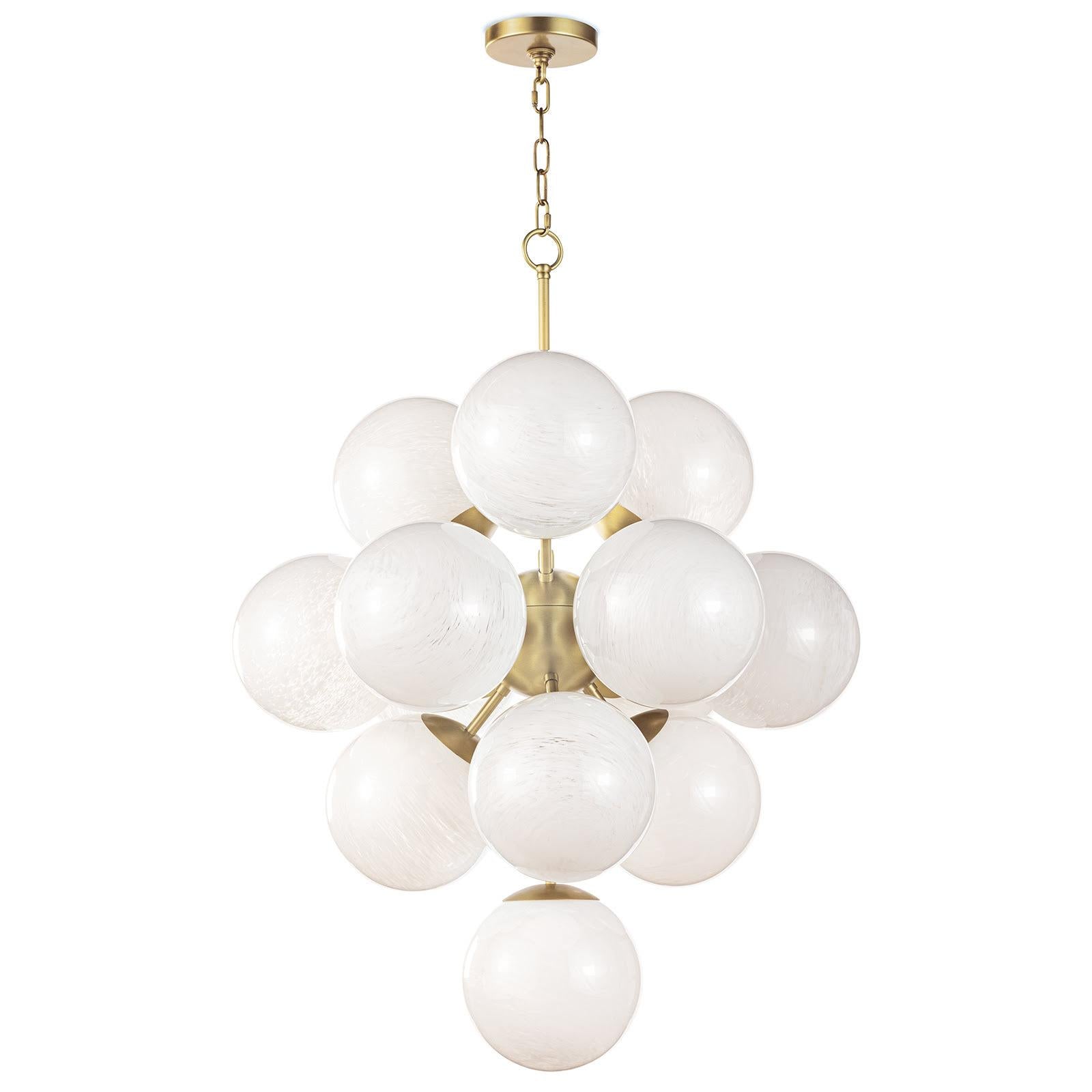 La Dame Chandelier | Swirl Glass Natural Brass