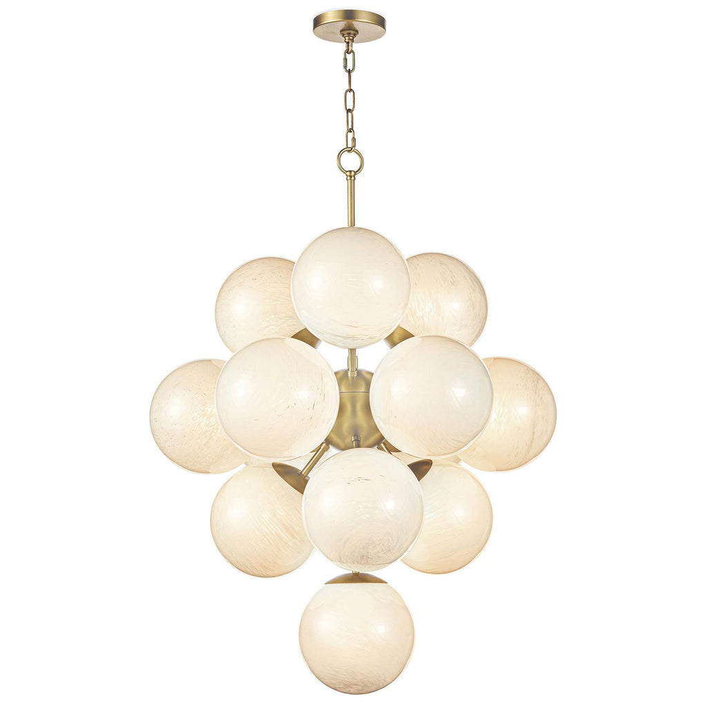 La Dame Chandelier | Swirl Glass Natural Brass