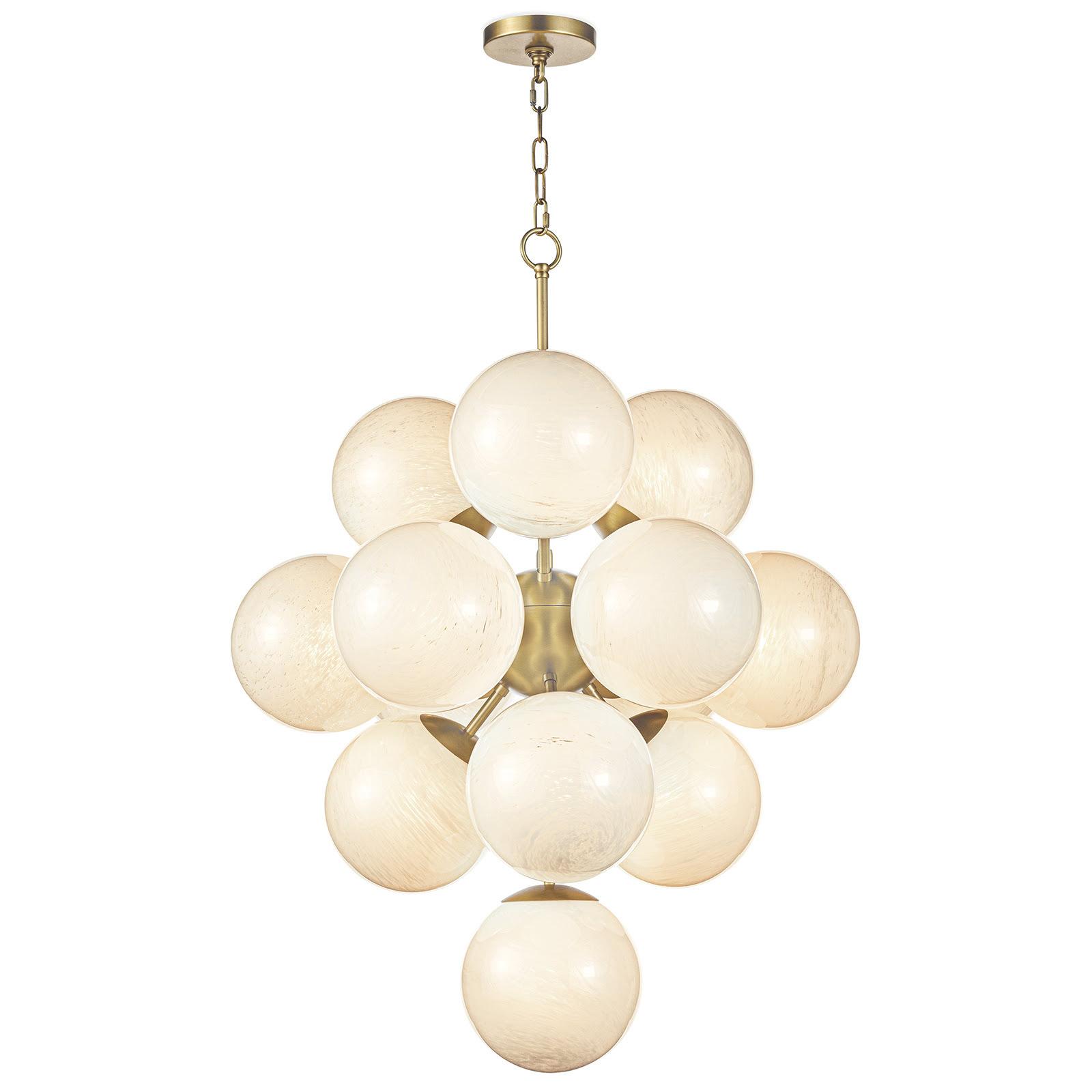 La Dame Chandelier | Swirl Glass Natural Brass