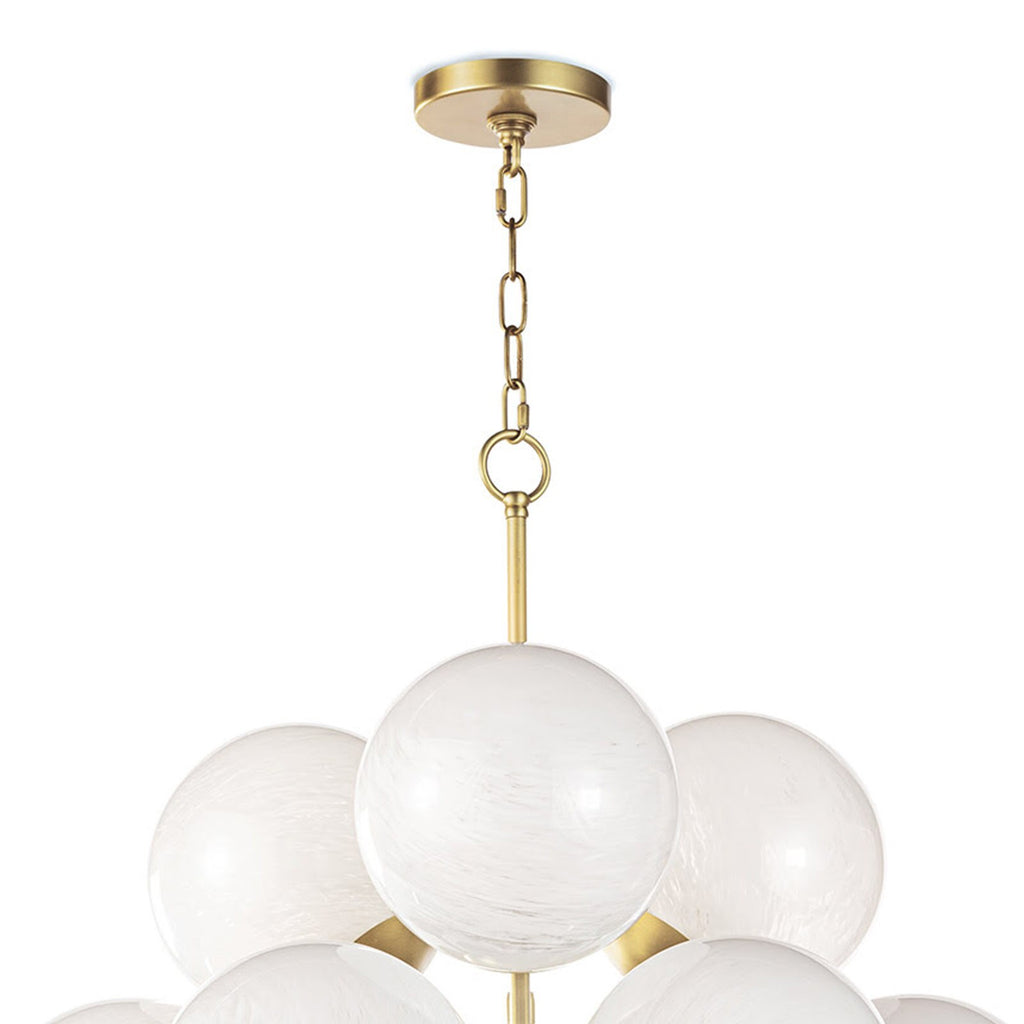 La Dame Chandelier | Swirl Glass Natural Brass