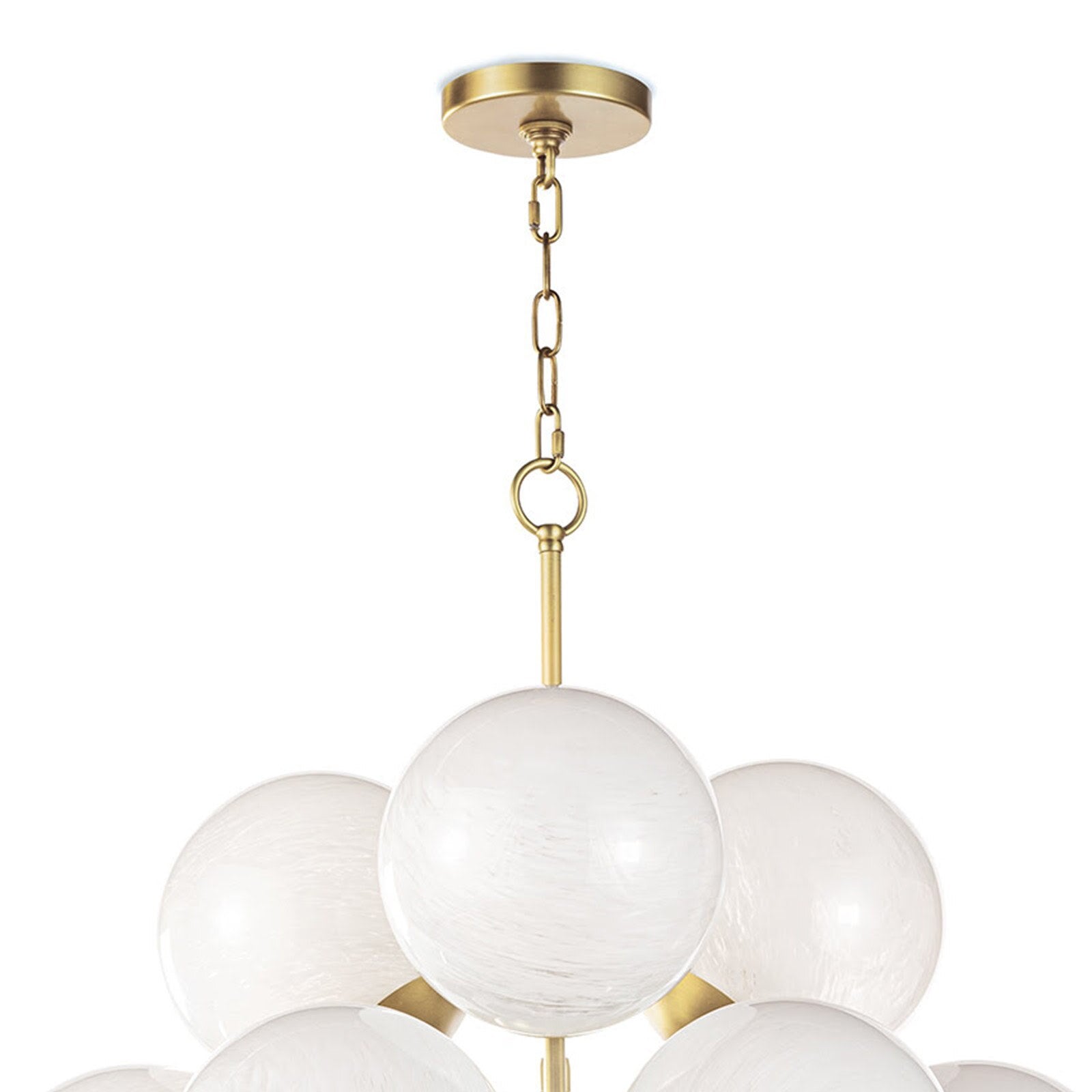 La Dame Chandelier | Swirl Glass Natural Brass