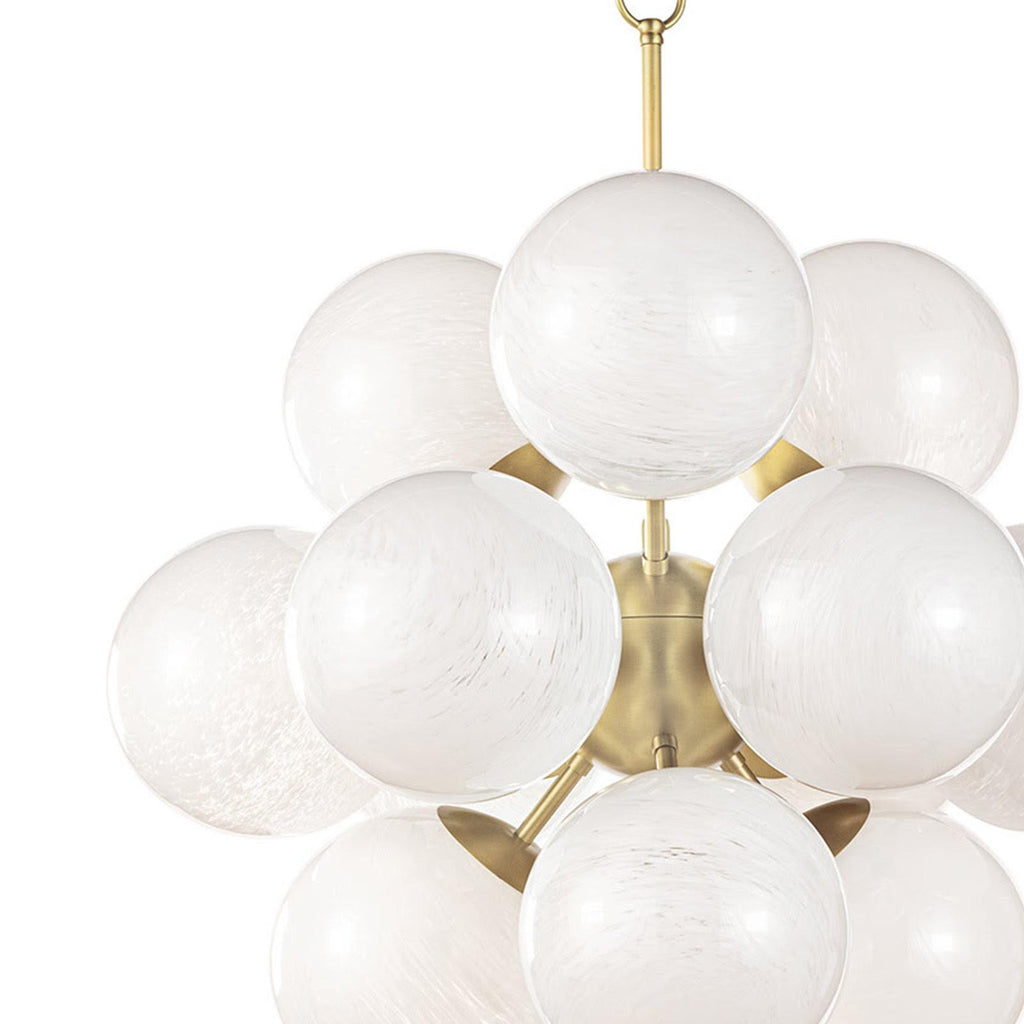 La Dame Chandelier | Swirl Glass Natural Brass