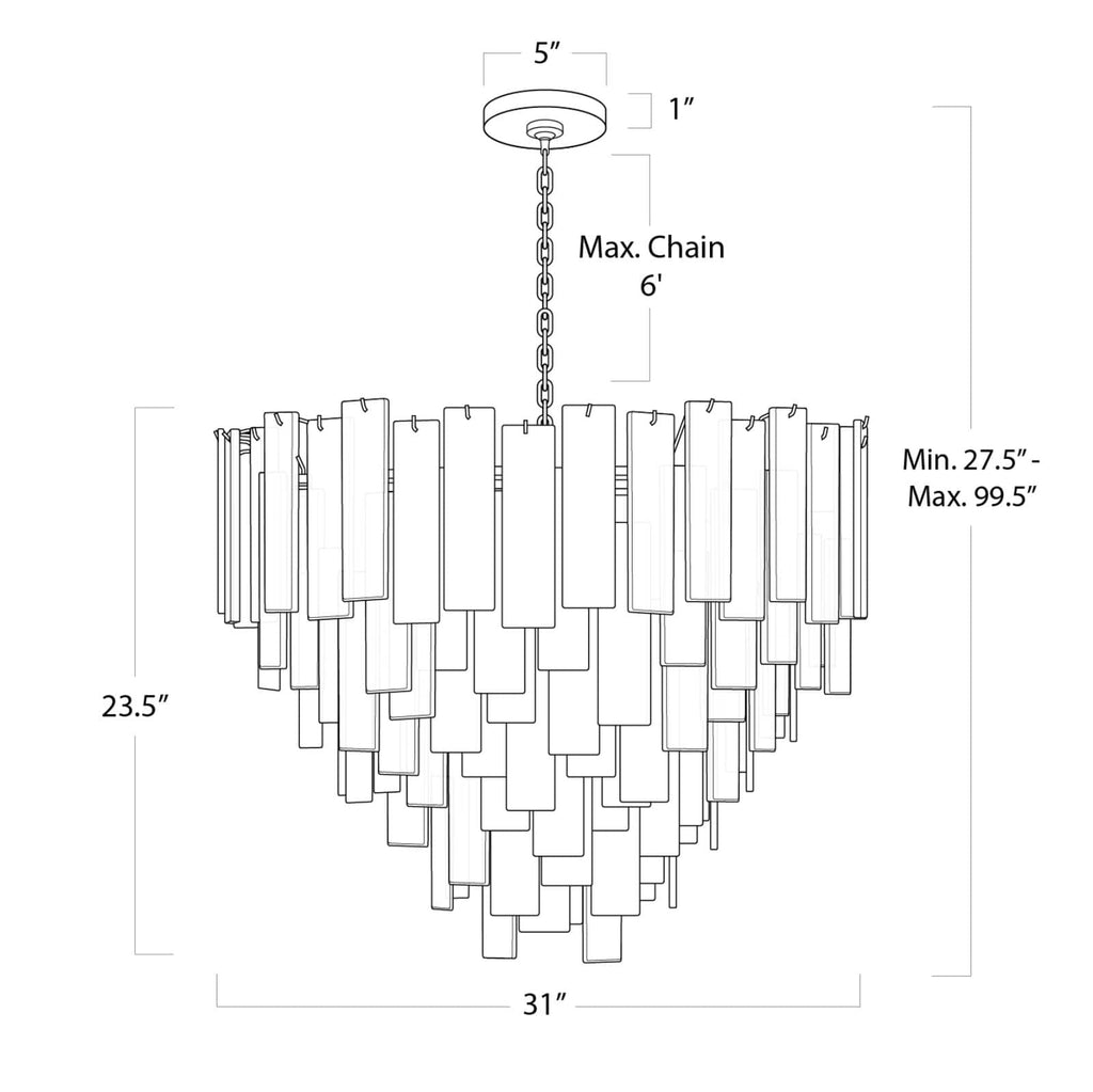 Glacier Chandelier Large | Polished Nickel