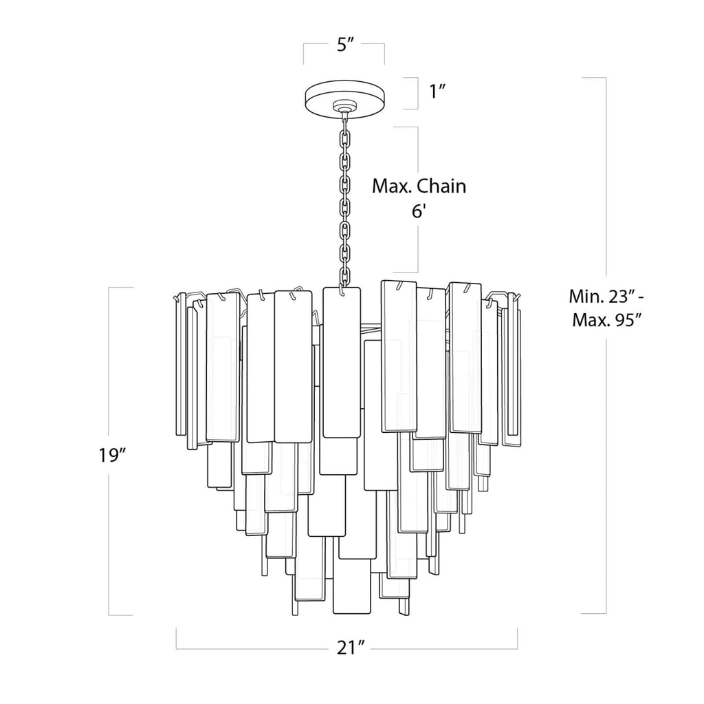 Glacier Chandelier Small | Polished Nickel