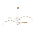 Spyder Chandelier | White and Natural Brass