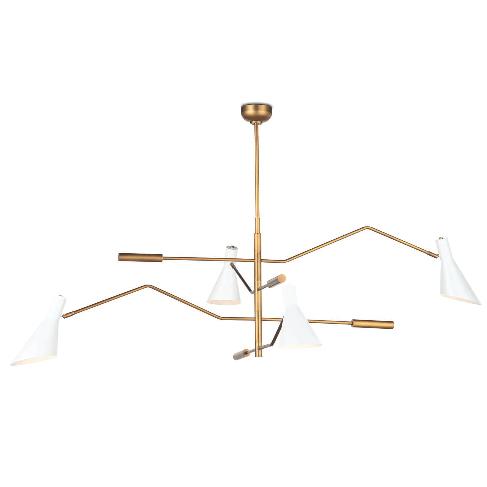 Spyder Chandelier | White and Natural Brass