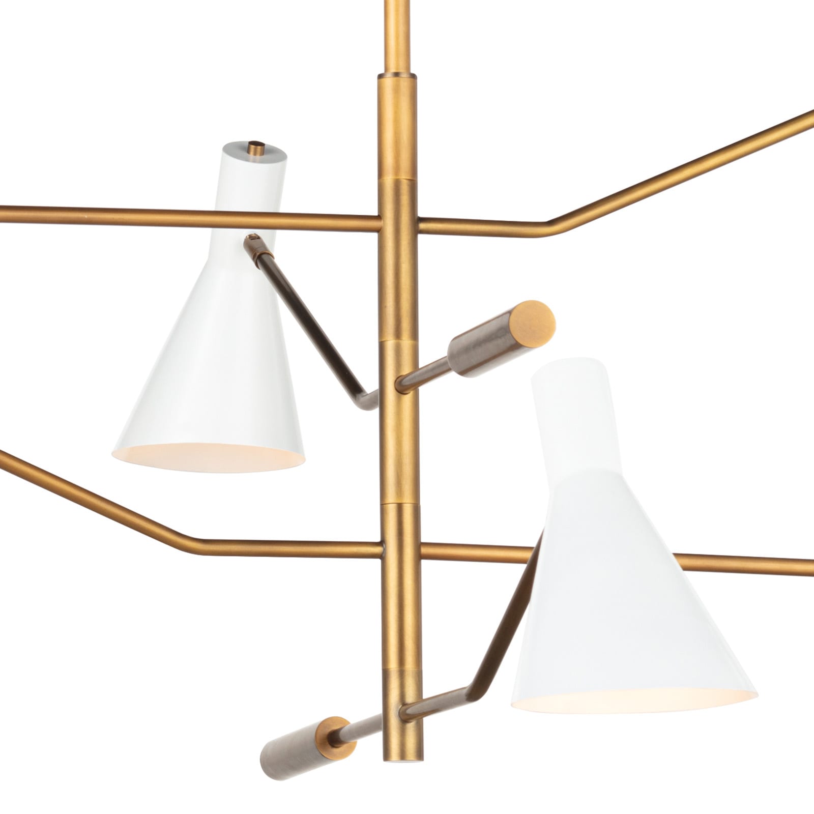 Spyder Chandelier | White and Natural Brass