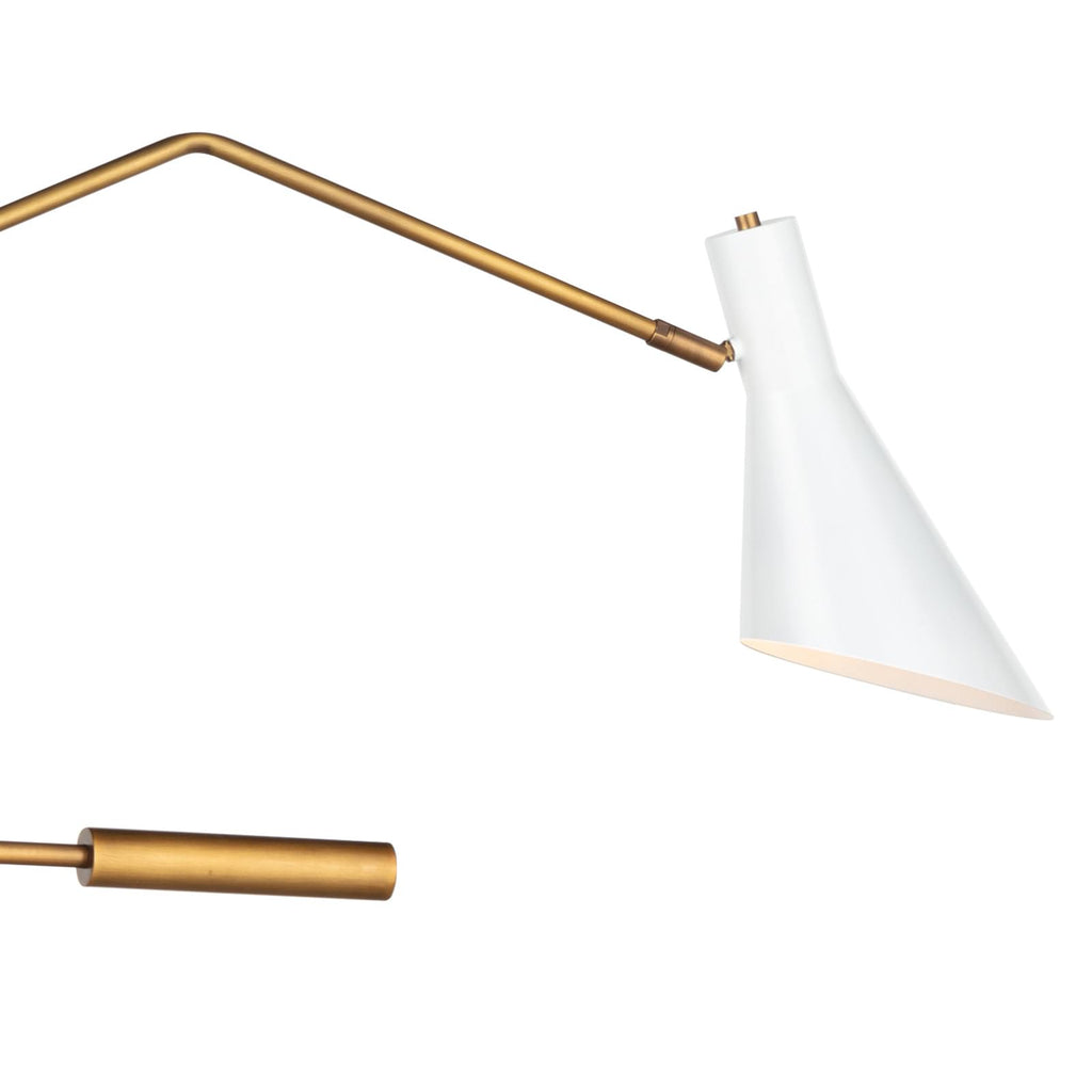 Spyder Chandelier | White and Natural Brass