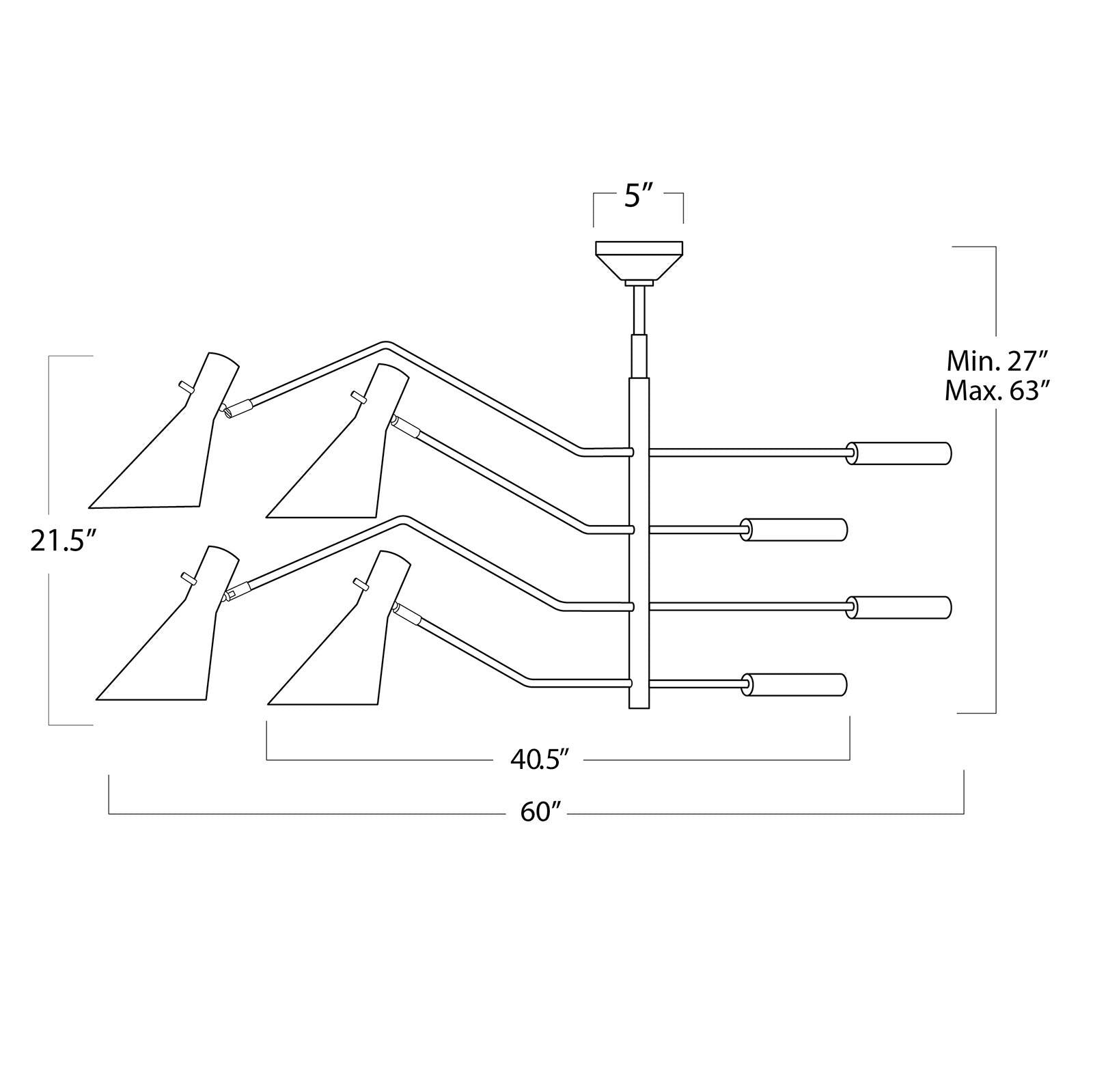 Spyder Chandelier | White and Natural Brass