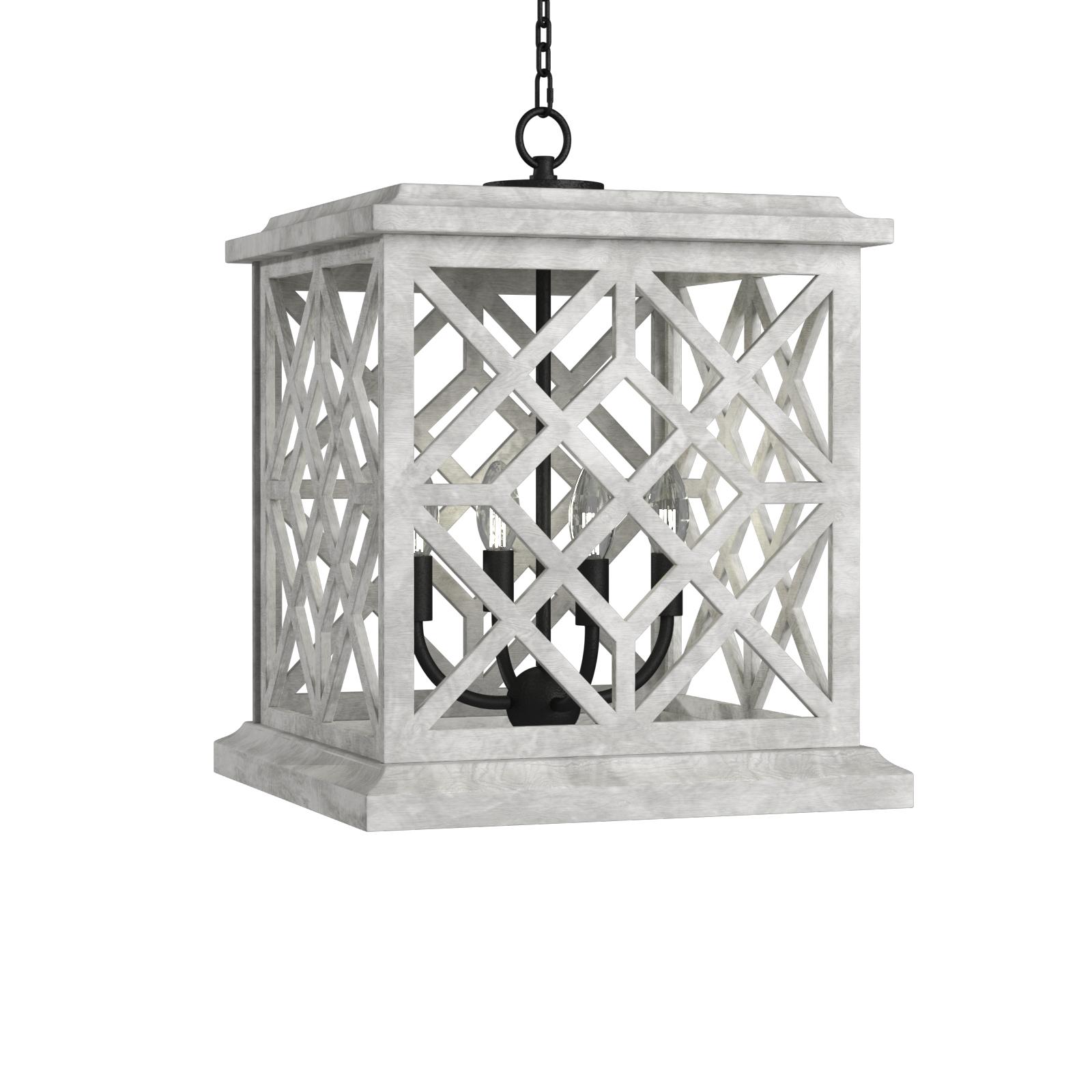 Chatham Wood Lantern | White