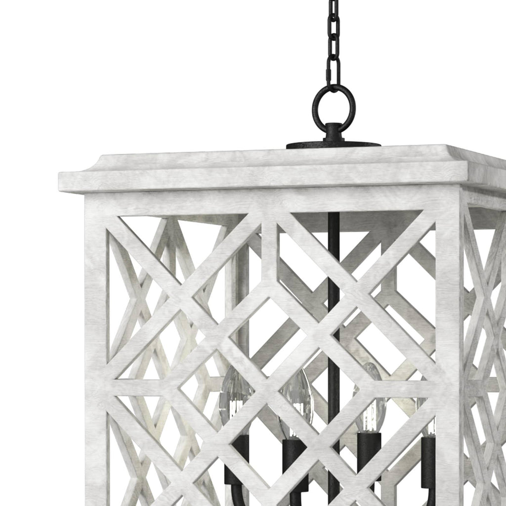 Chatham Wood Lantern | White