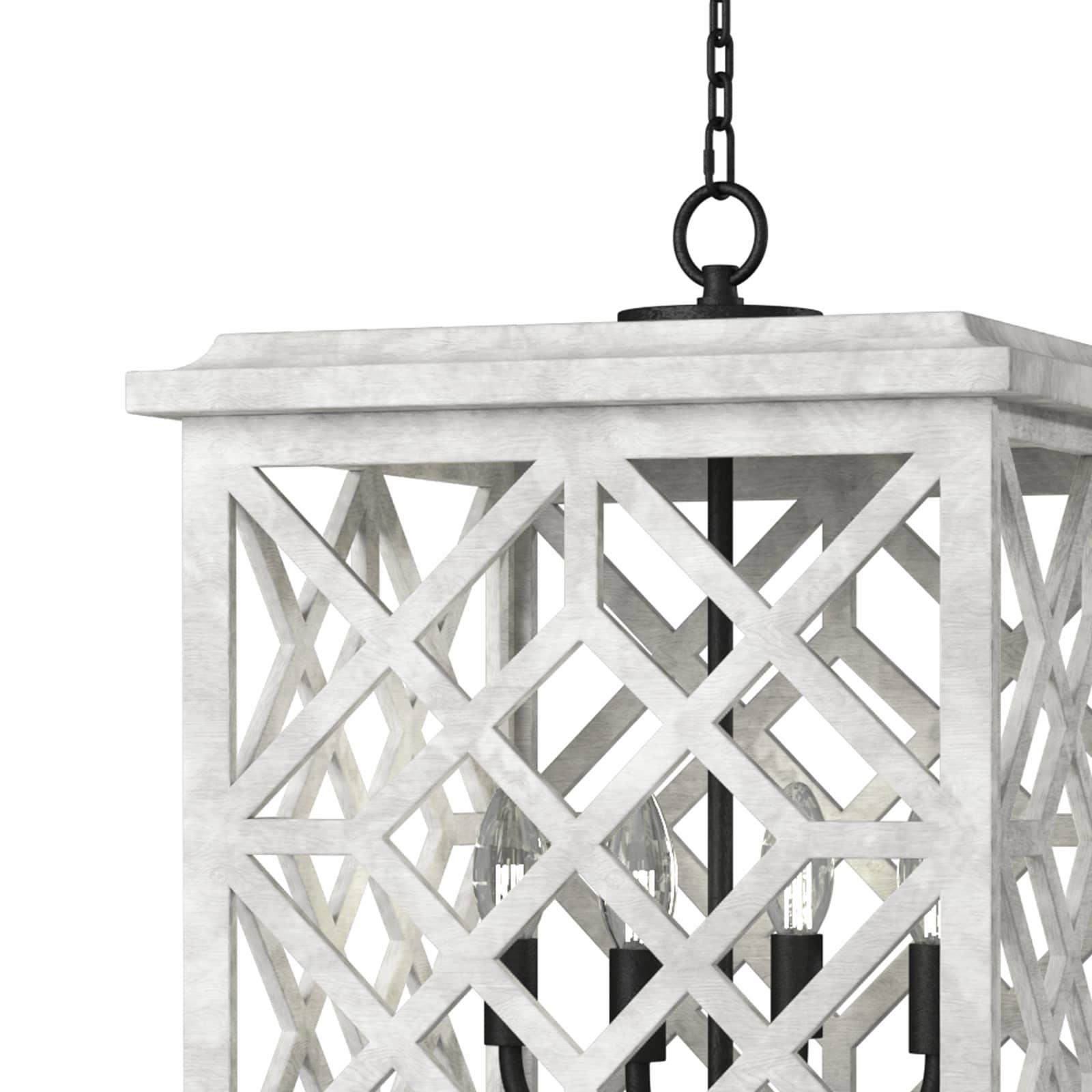 Chatham Wood Lantern | White