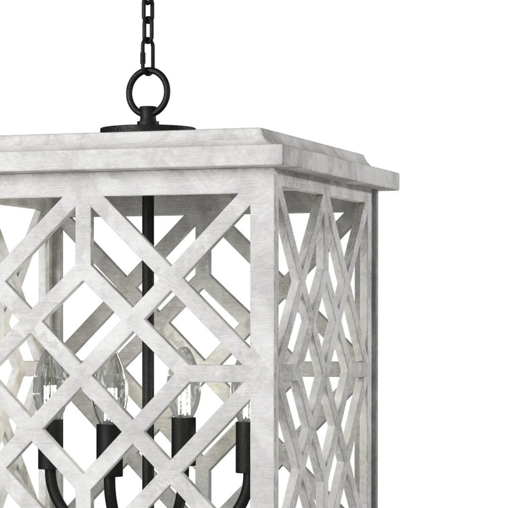 Chatham Wood Lantern | White