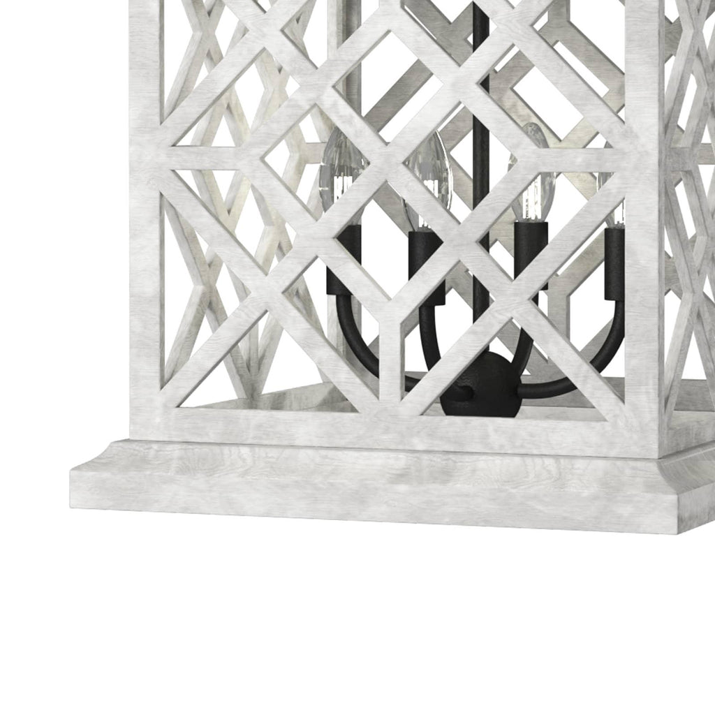 Chatham Wood Lantern | White