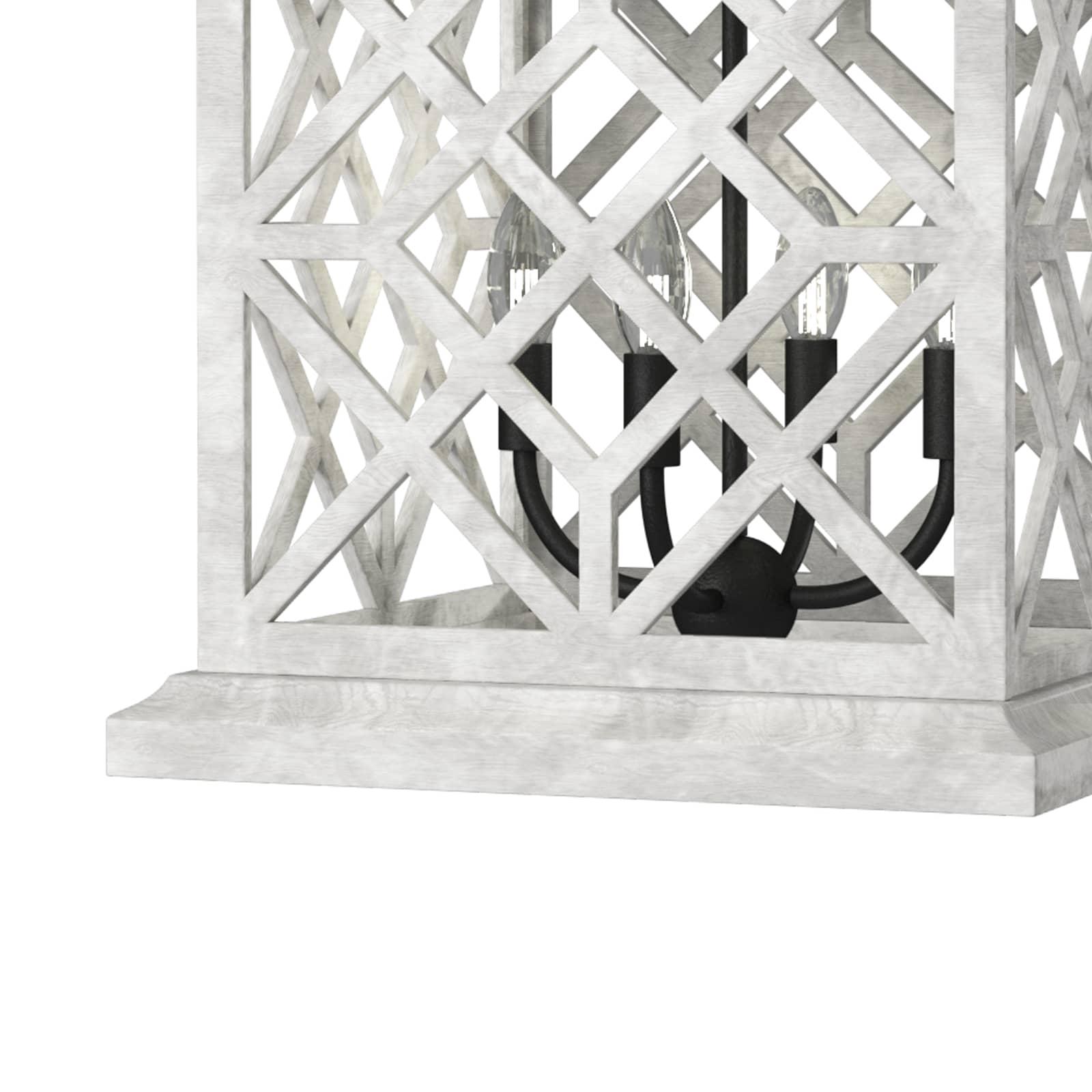 Chatham Wood Lantern | White