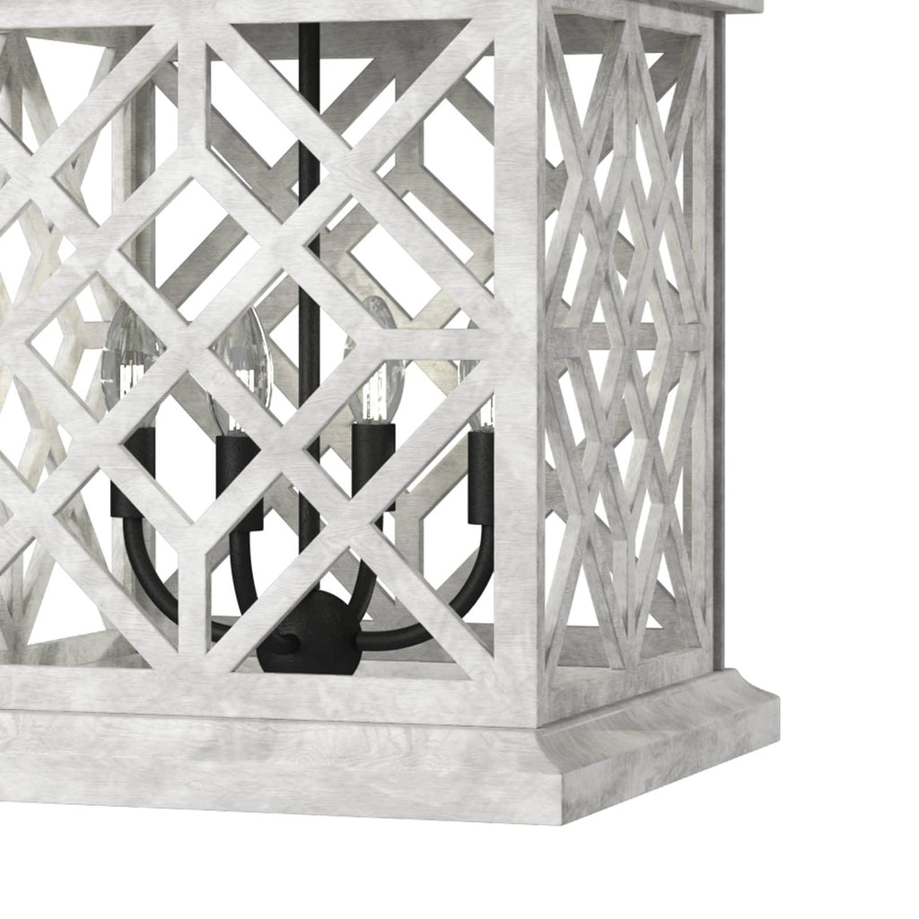 Chatham Wood Lantern | White