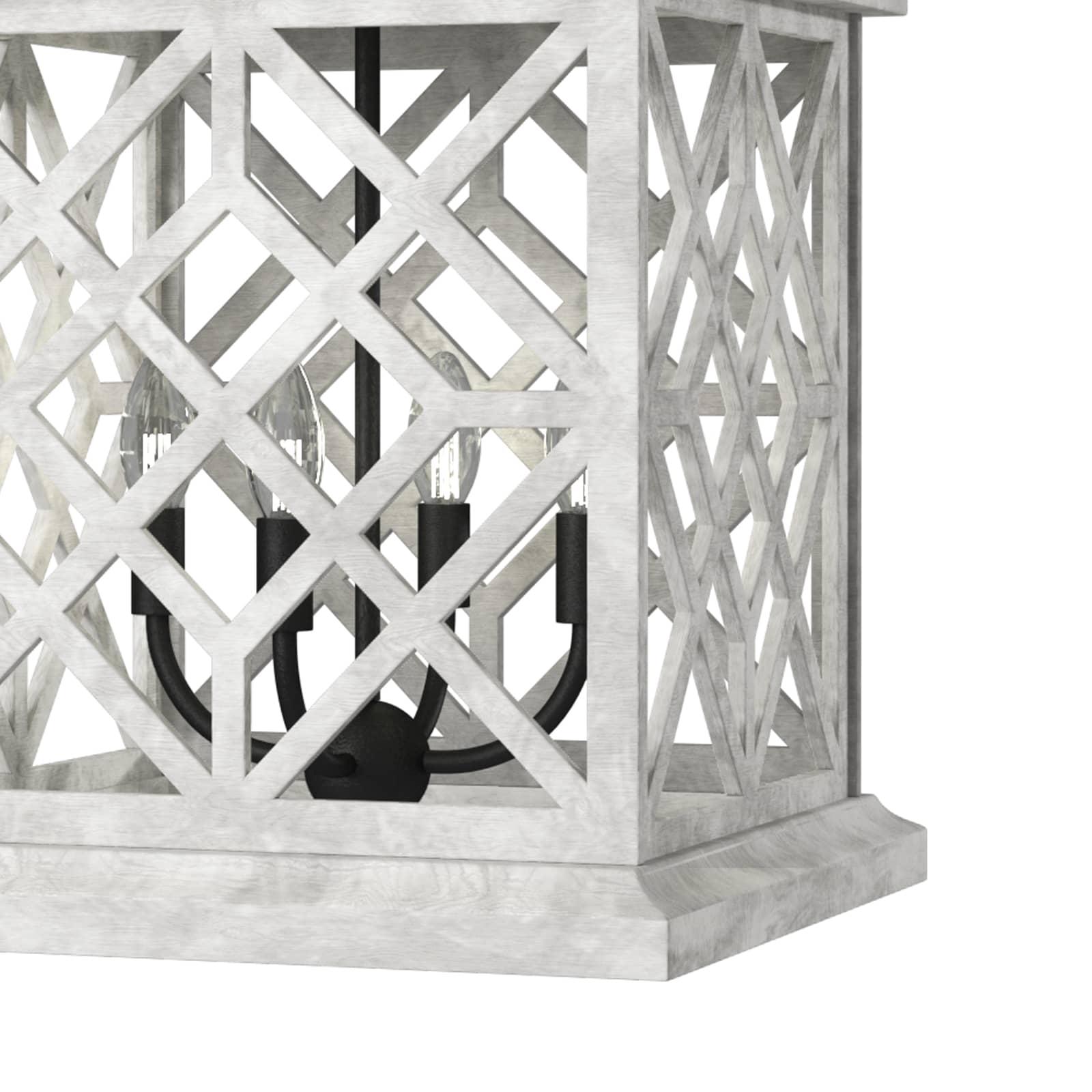 Chatham Wood Lantern | White
