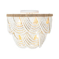 Lorelei Wood Bead Flush Mount | White