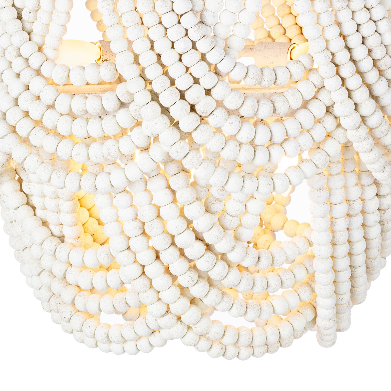 Lorelei Wood Bead Flush Mount | White