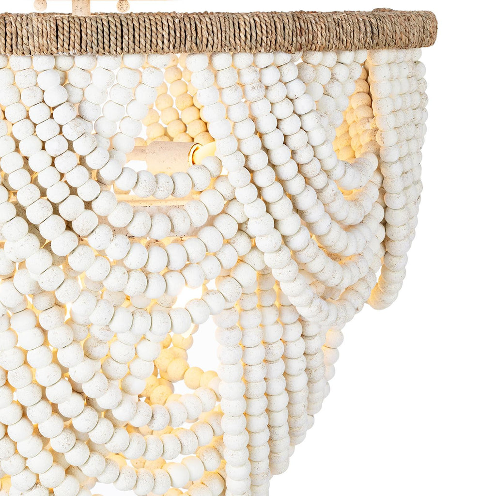 Lorelei Wood Bead Flush Mount | White