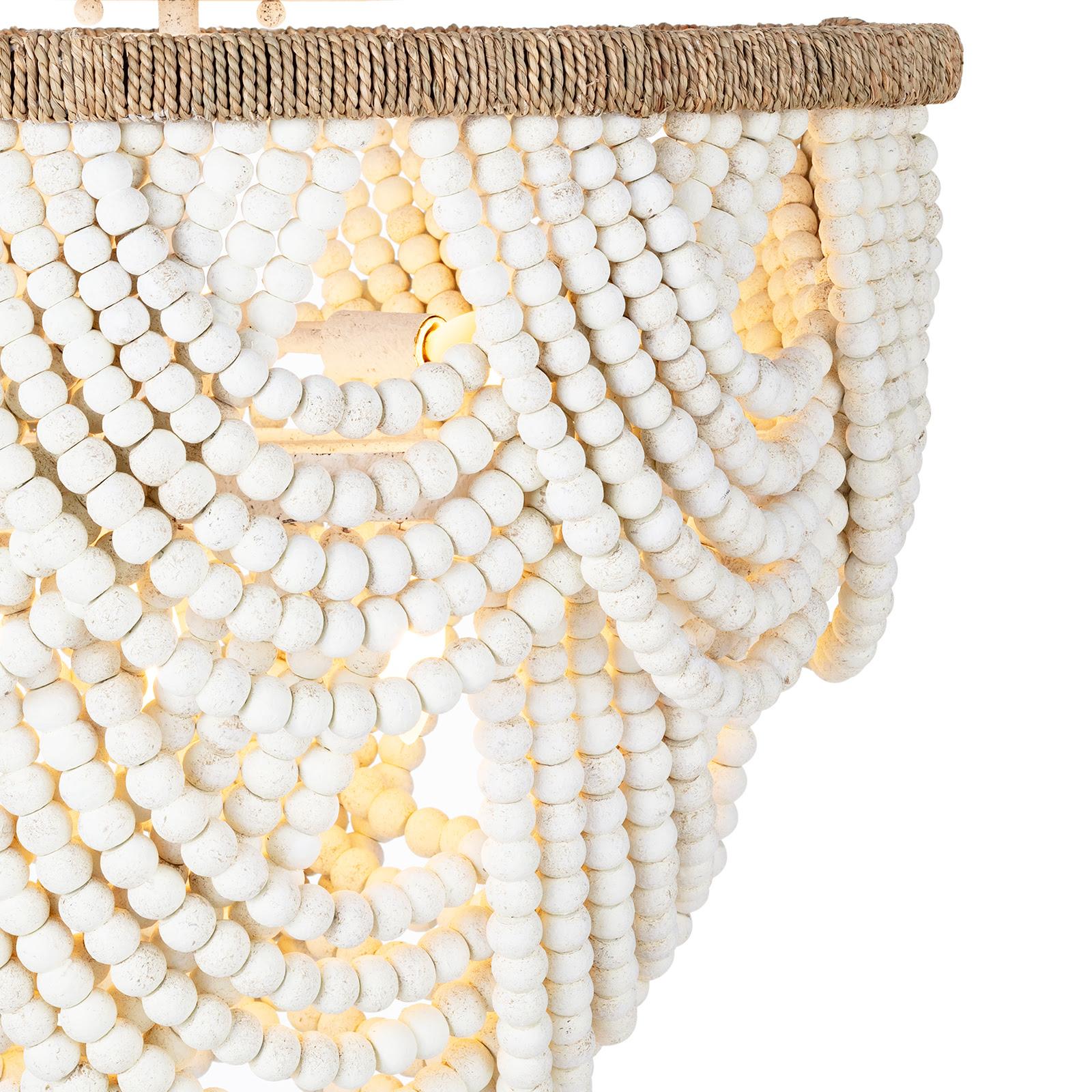 Lorelei Wood Bead Flush Mount | White