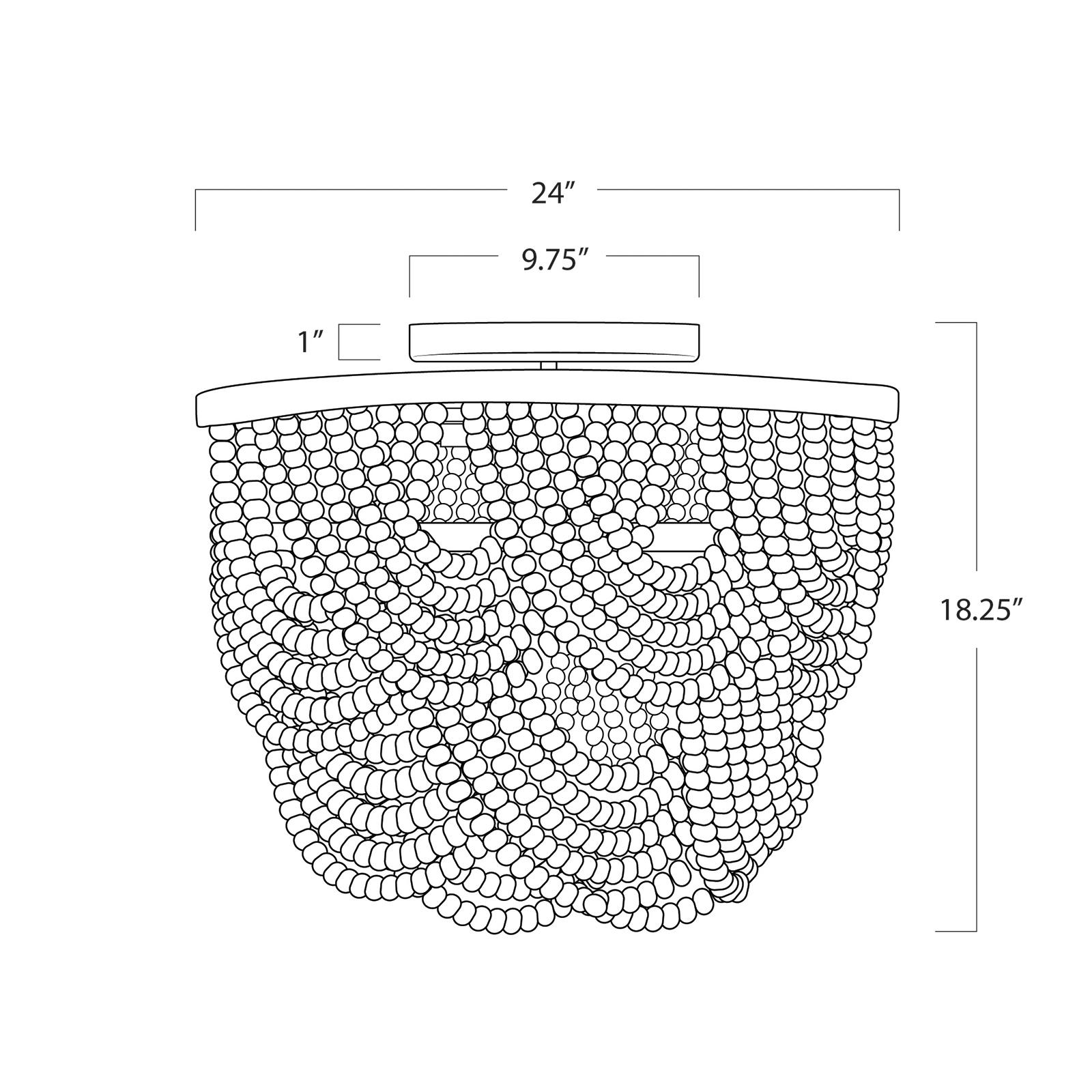 Lorelei Wood Bead Flush Mount | White