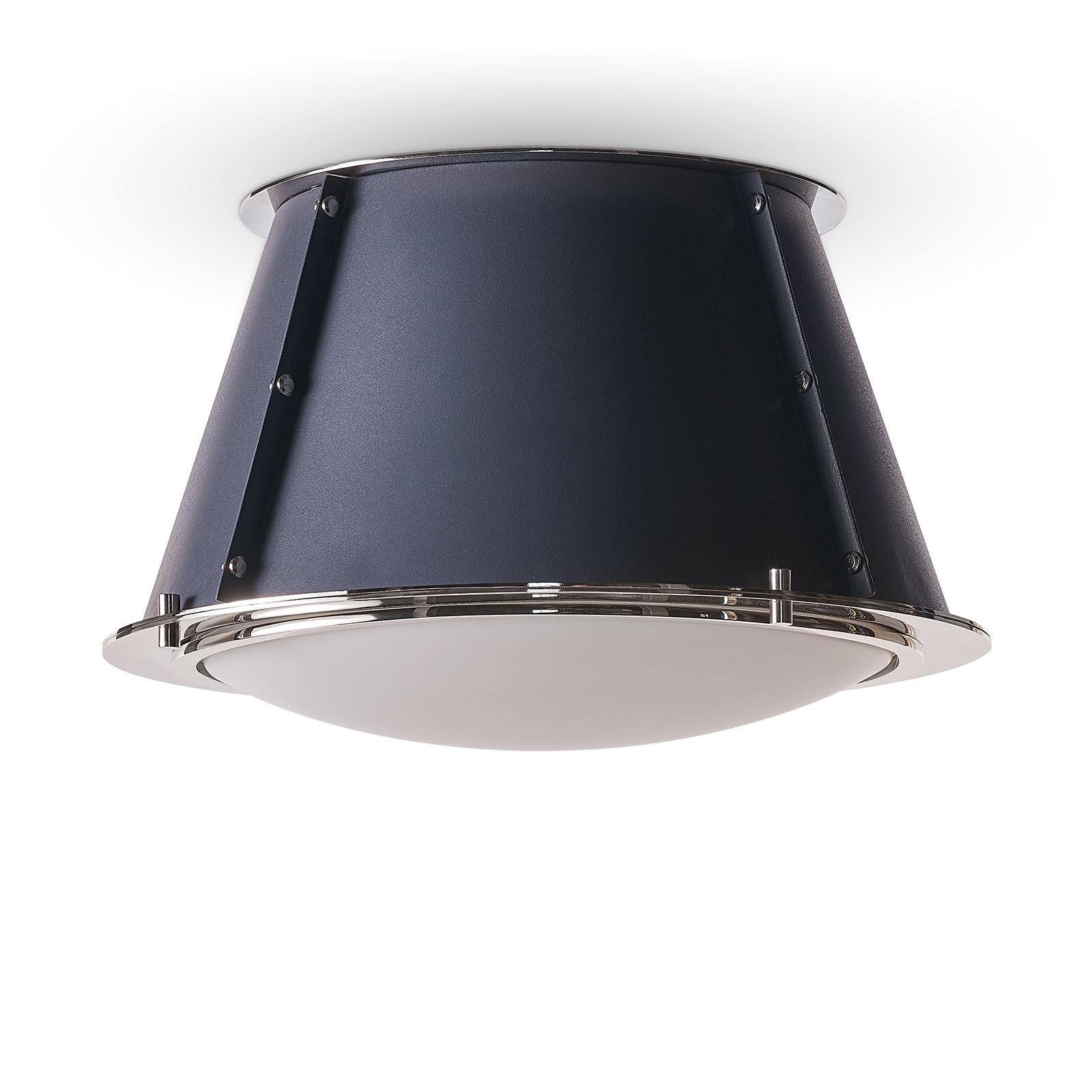 French Maid Flush Mount | Blue and Polished Nickel