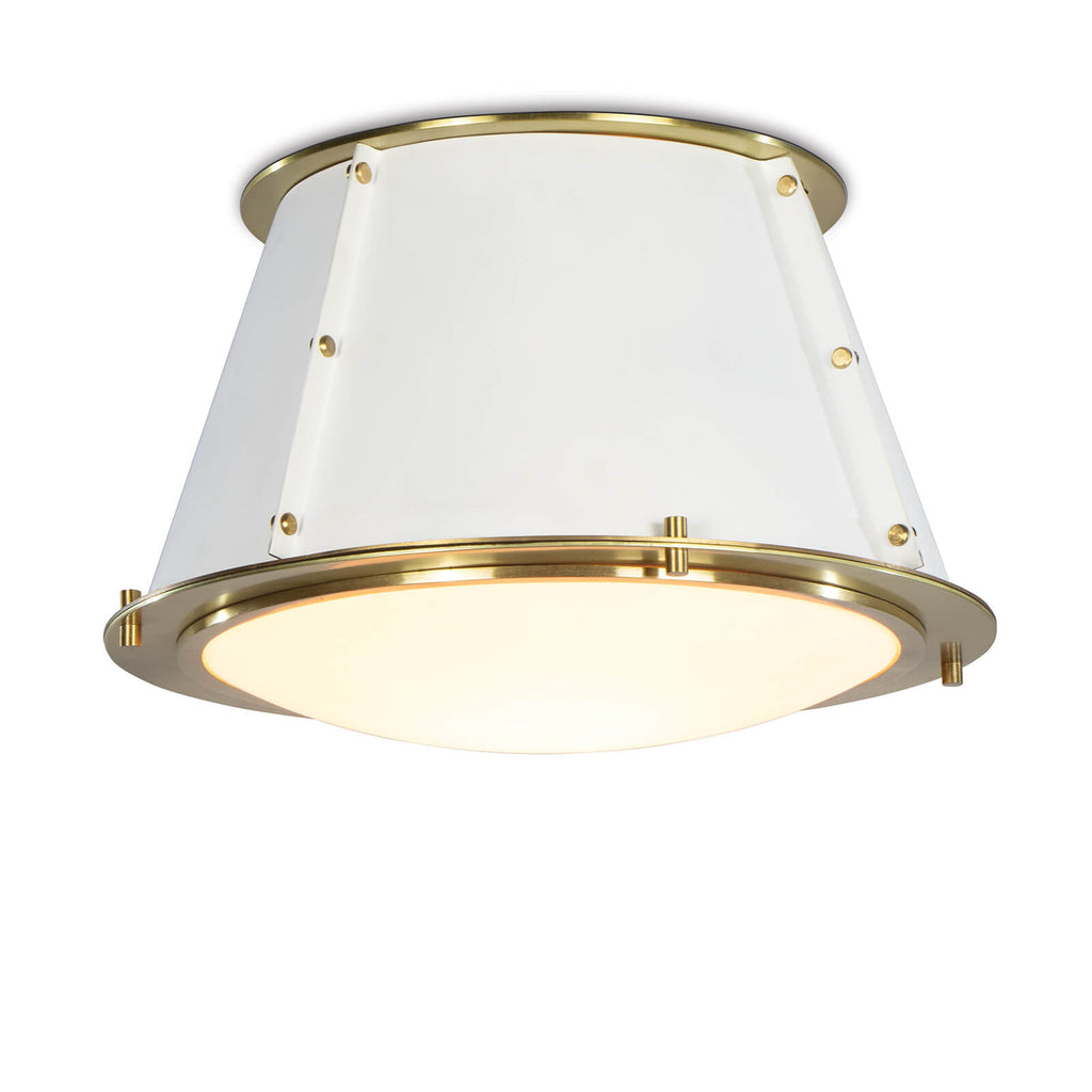French Maid Flush Mount | White and Natural Brass