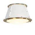 French Maid Flush Mount | White and Natural Brass