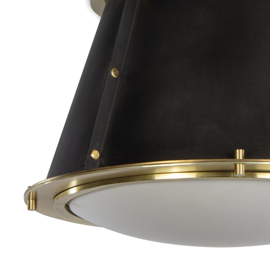 French Maid Flush Mount | Blackened Brass and Natural Brass