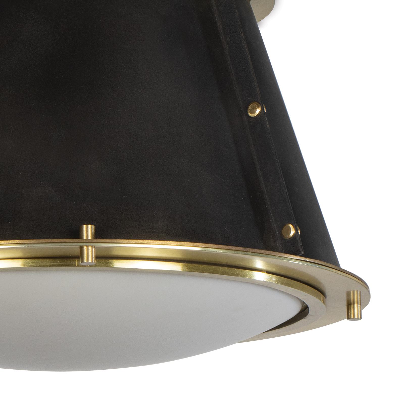 French Maid Flush Mount | Blackened Brass and Natural Brass