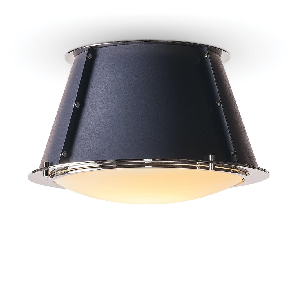 French Maid Flush Mount | Blue and Polished Nickel