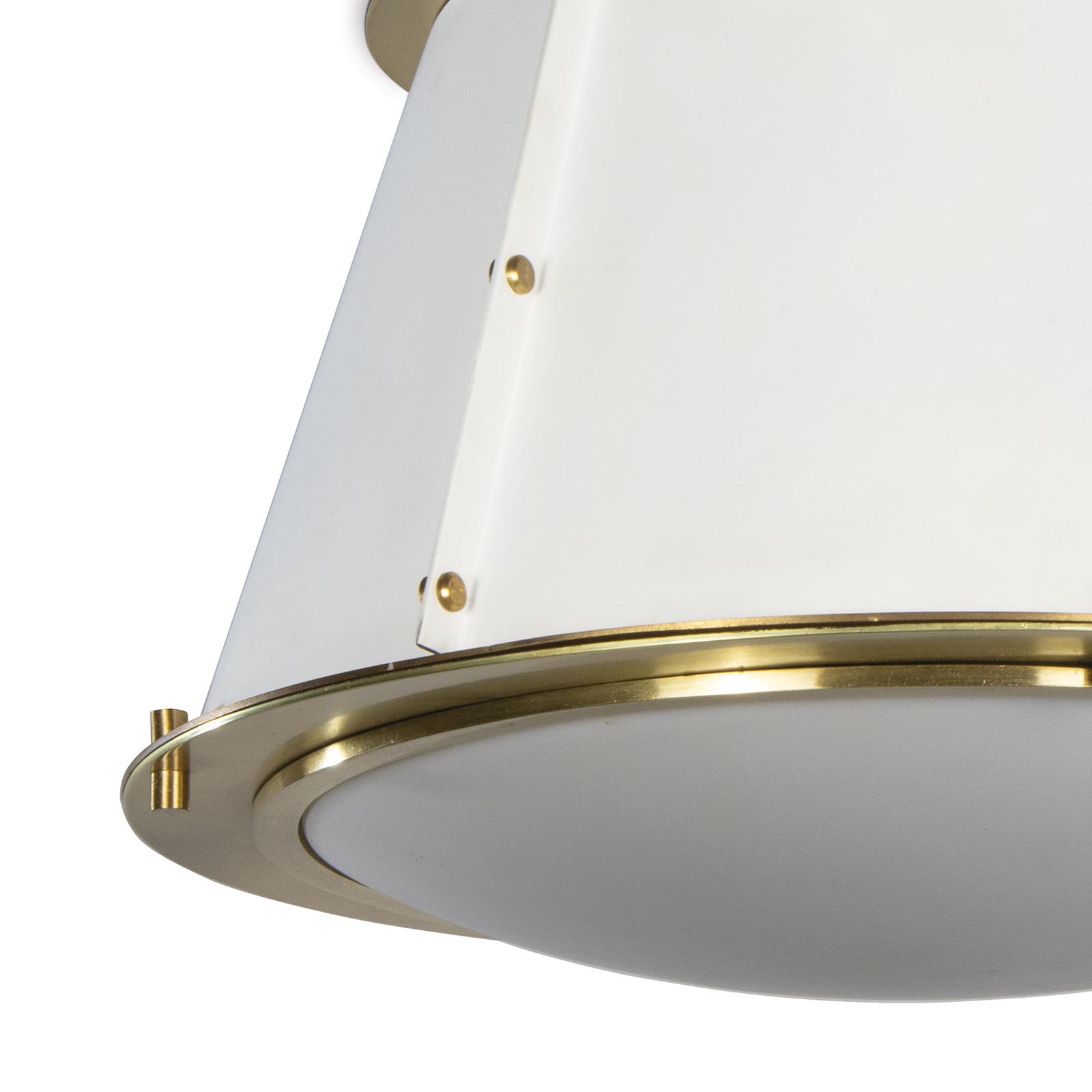 French Maid Flush Mount | White and Natural Brass
