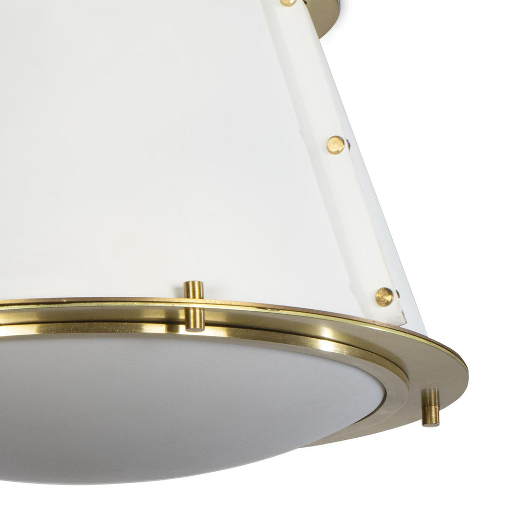 French Maid Flush Mount | White and Natural Brass