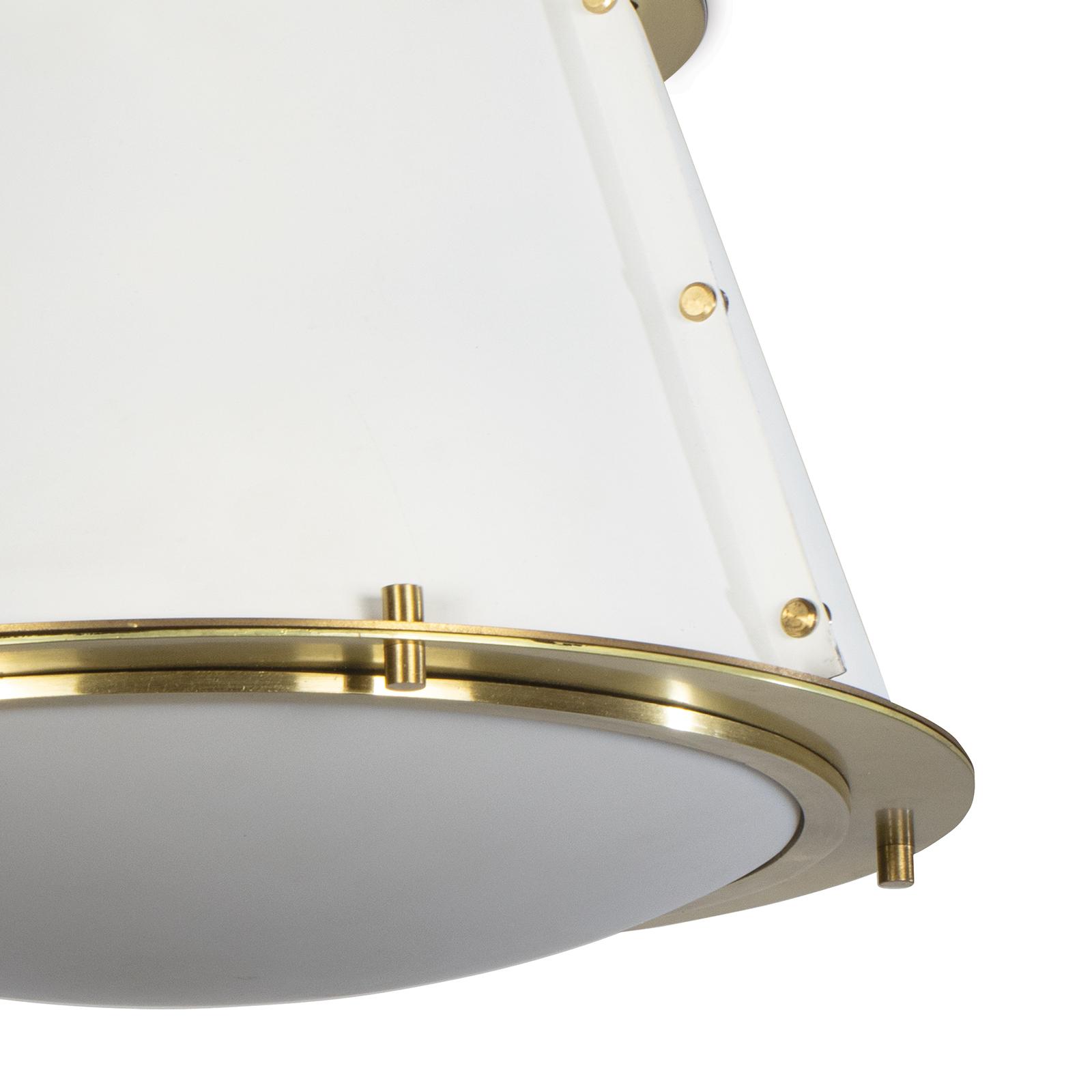 French Maid Flush Mount | White and Natural Brass