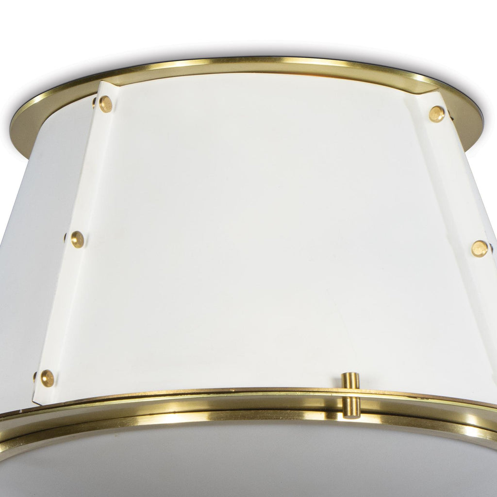French Maid Flush Mount | White and Natural Brass