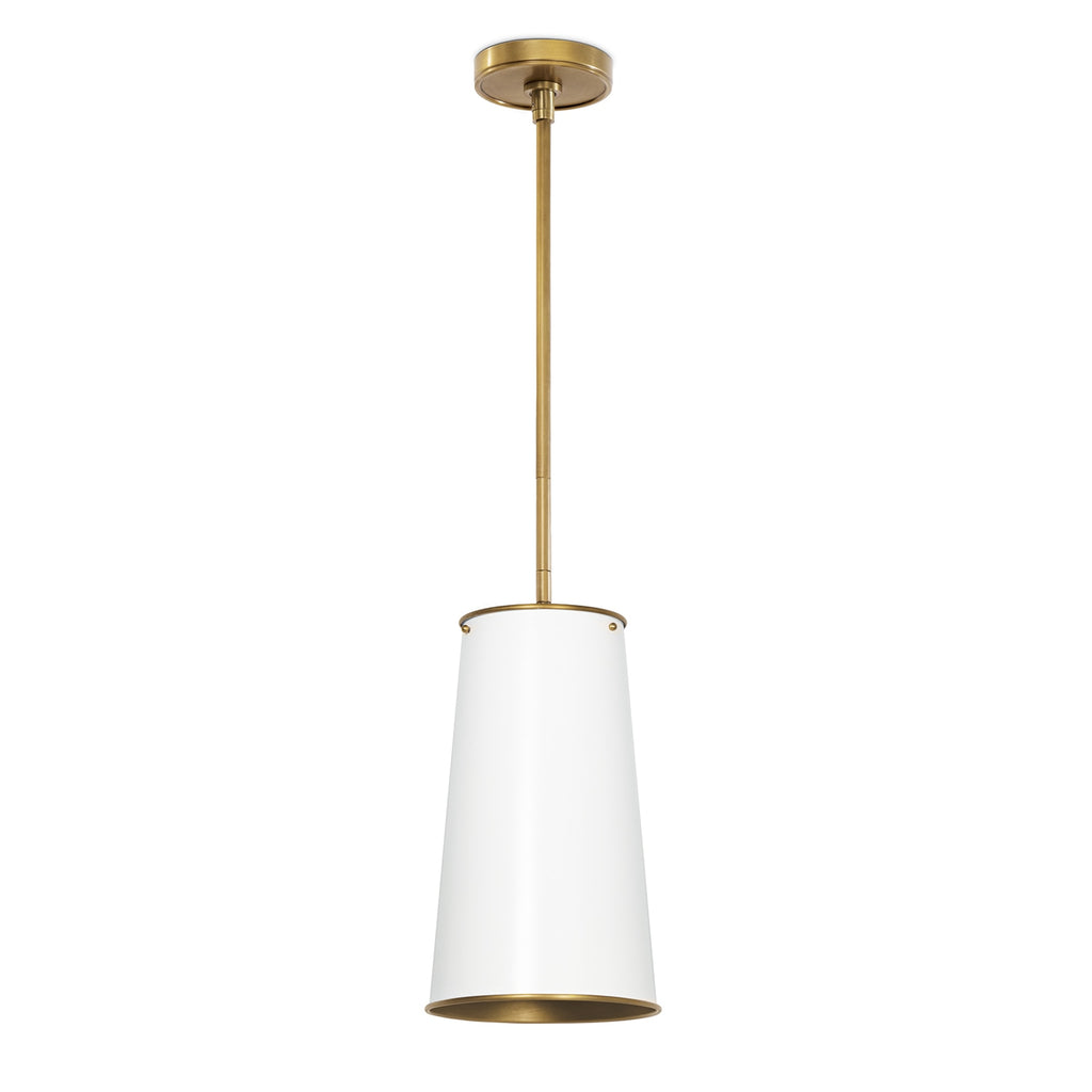 Hattie Pendant | White and Natural Brass