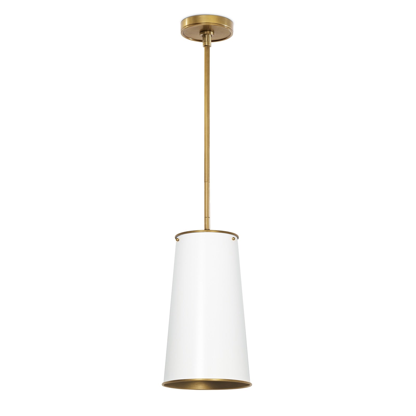 Hattie Pendant | White and Natural Brass