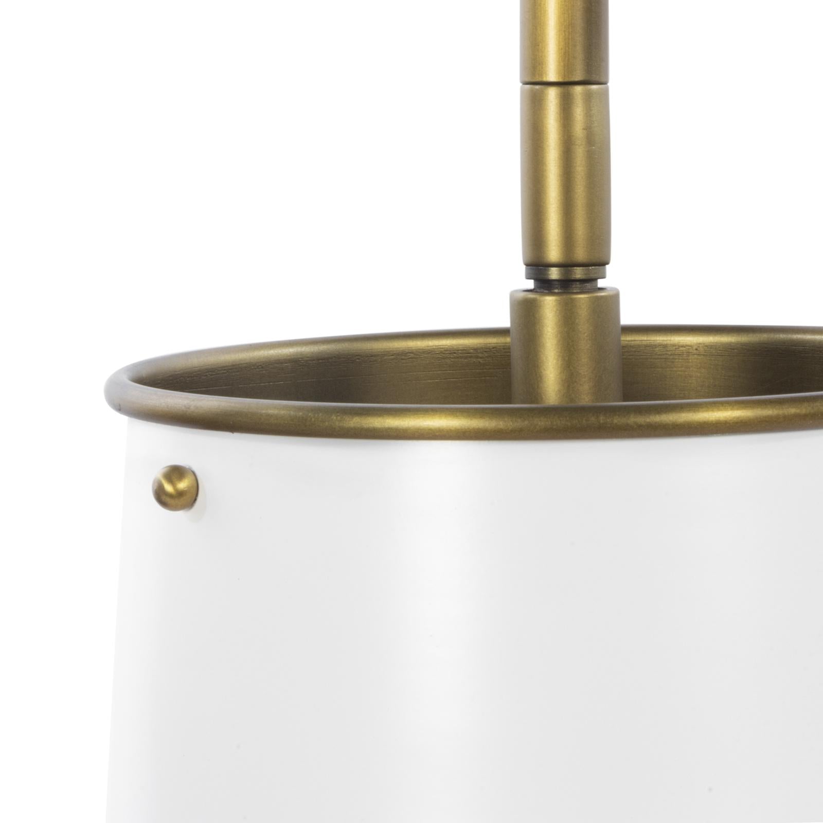 Hattie Pendant | White and Natural Brass
