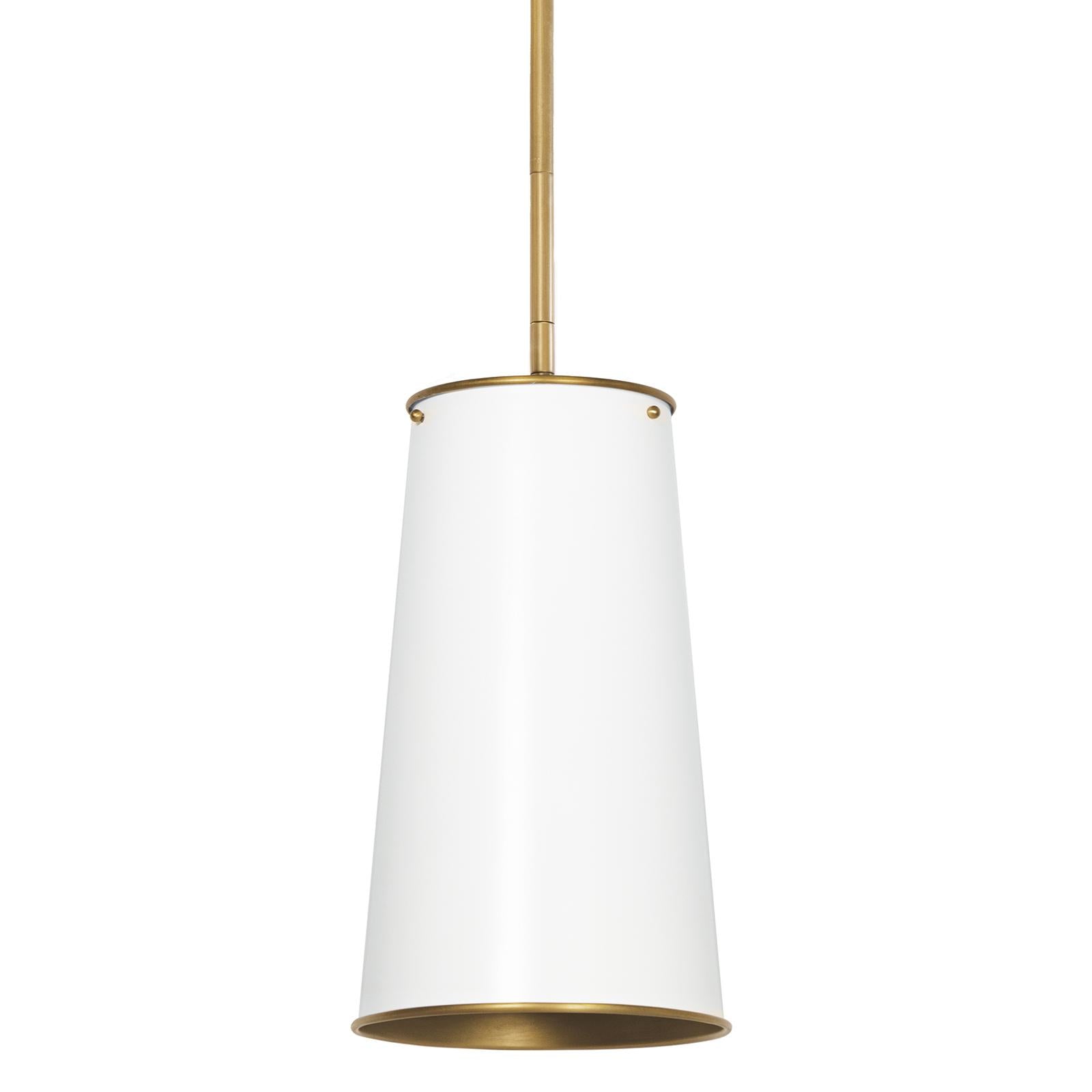 Hattie Pendant | White and Natural Brass