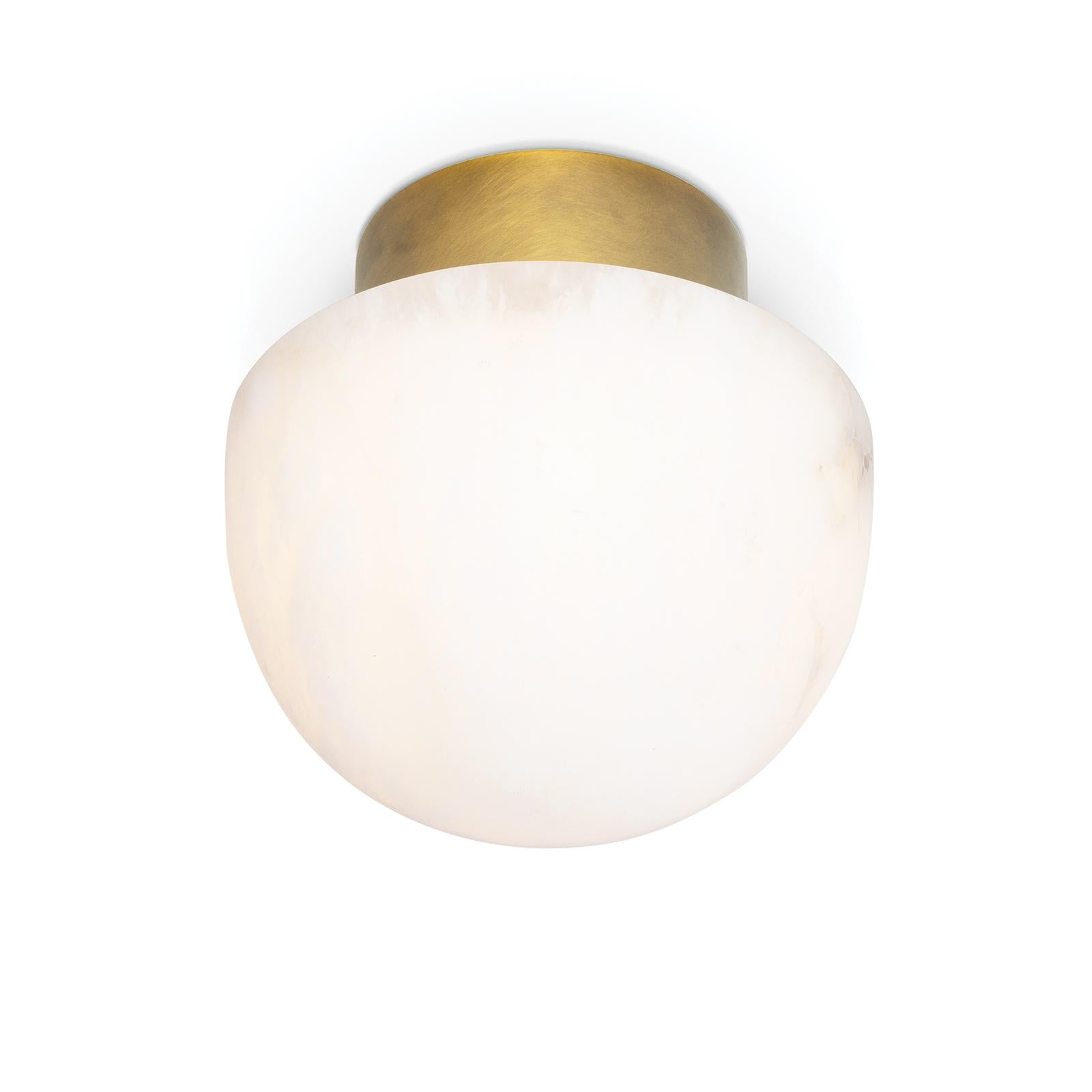 Parker Alabaster Flush Mount | Natural Brass